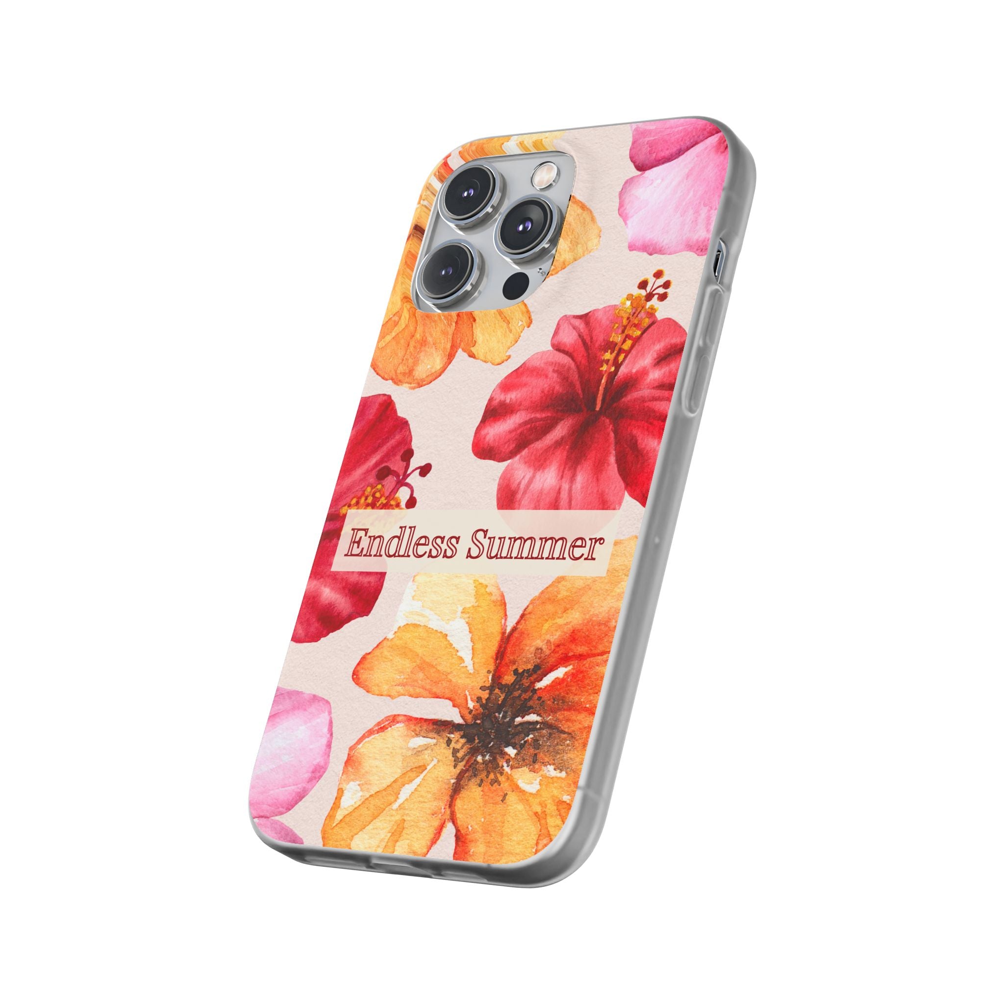 Phone Case - 'Endless Summer' Floral Watercolor Protective Flexi Case