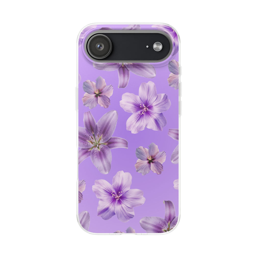 Purple Floral Phone Case — Lavender Blossom Flexi Case