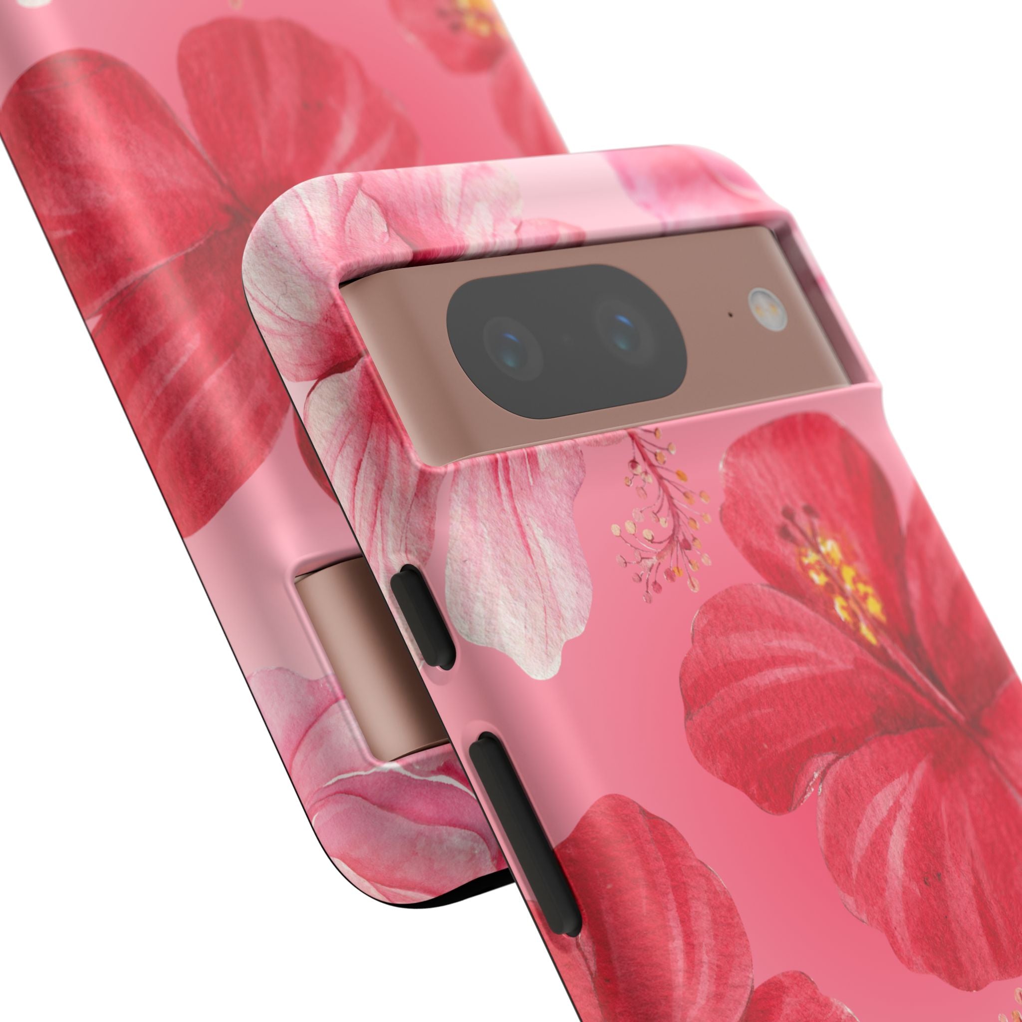 Hibiscus Pink Tough Phone Case — Floral Tropical Protective Cover