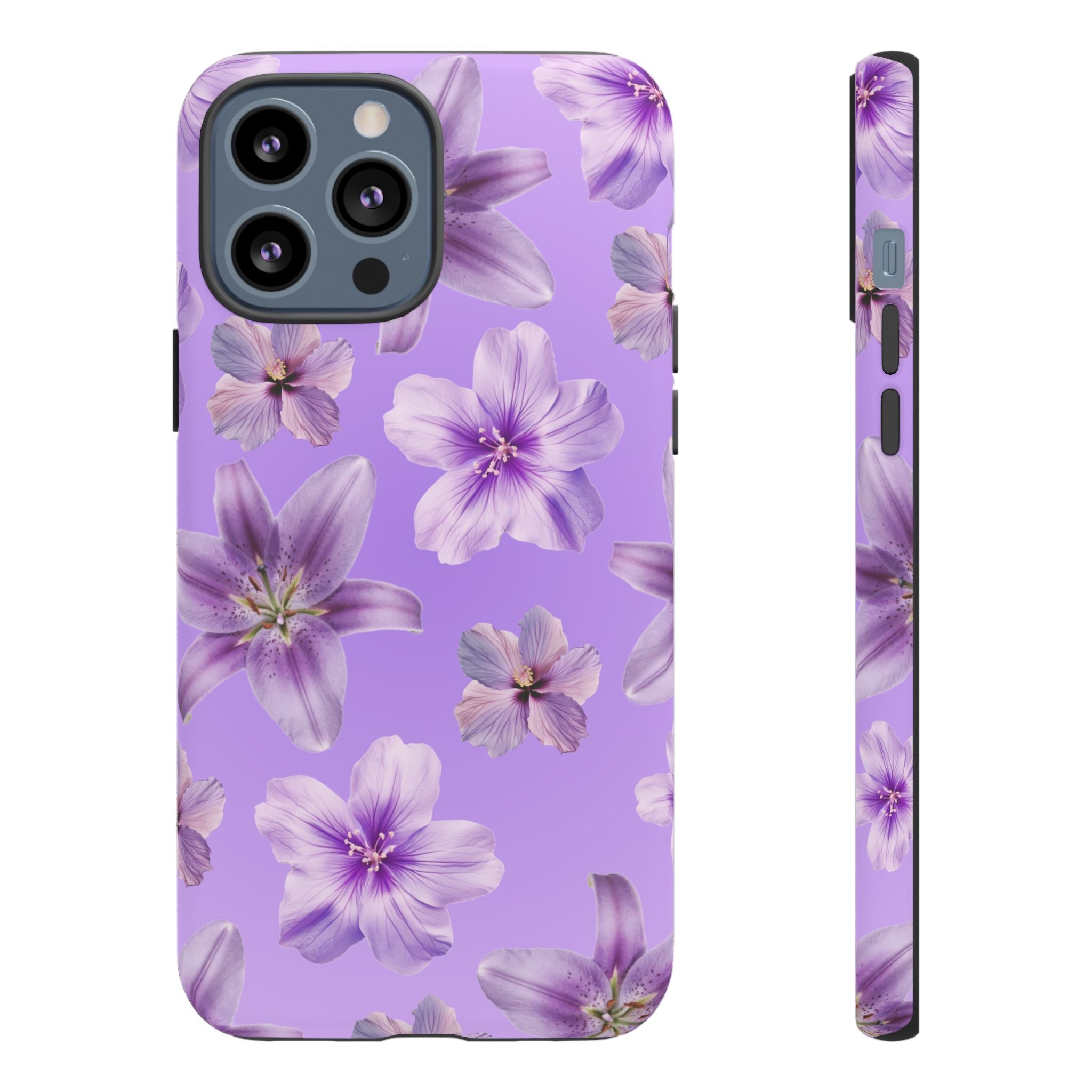 Floral Lavender Tough Phone Case – Purple Blossom Protective Cover