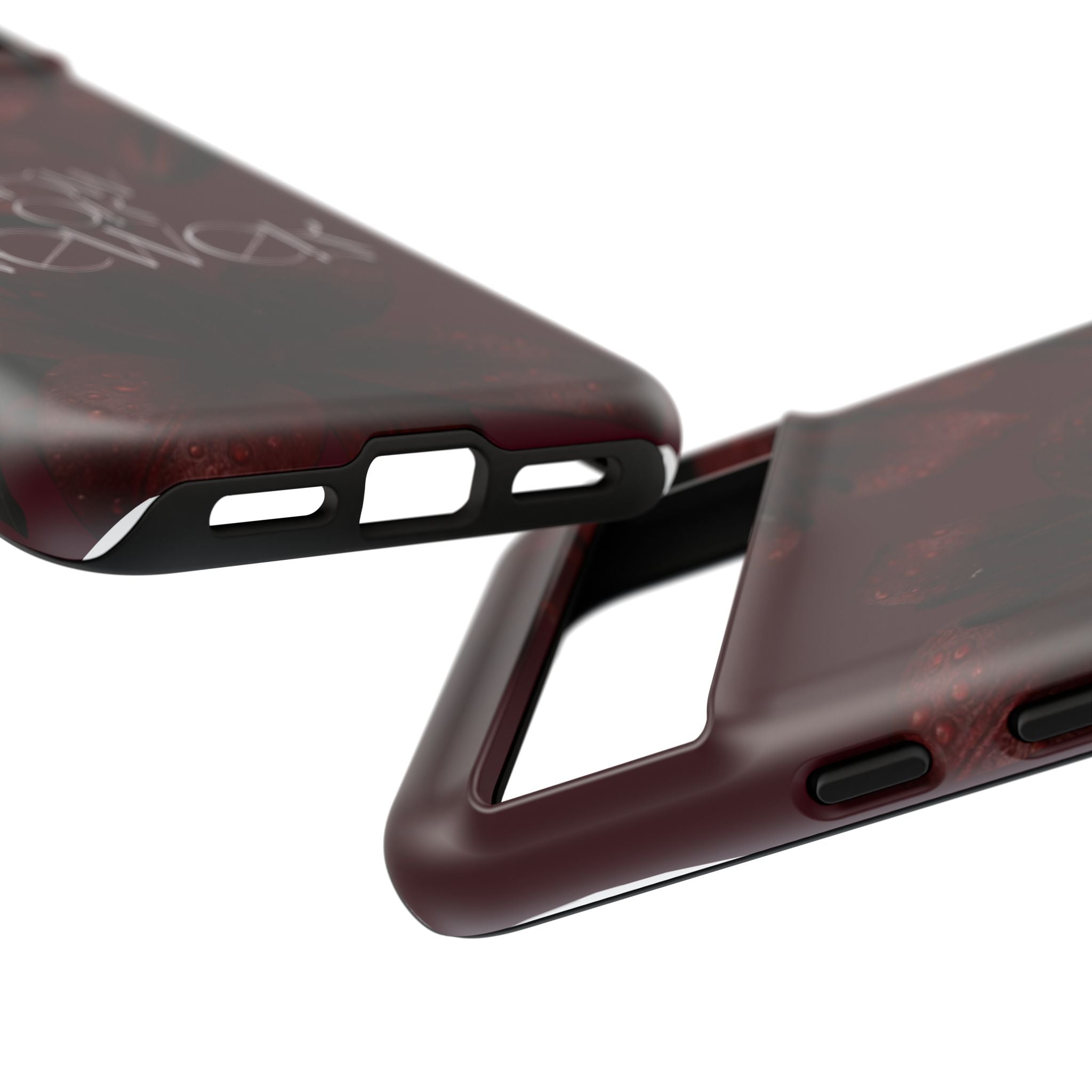 Tough Cases – Burgundy Floral “Now or Never” Protective Phone Case