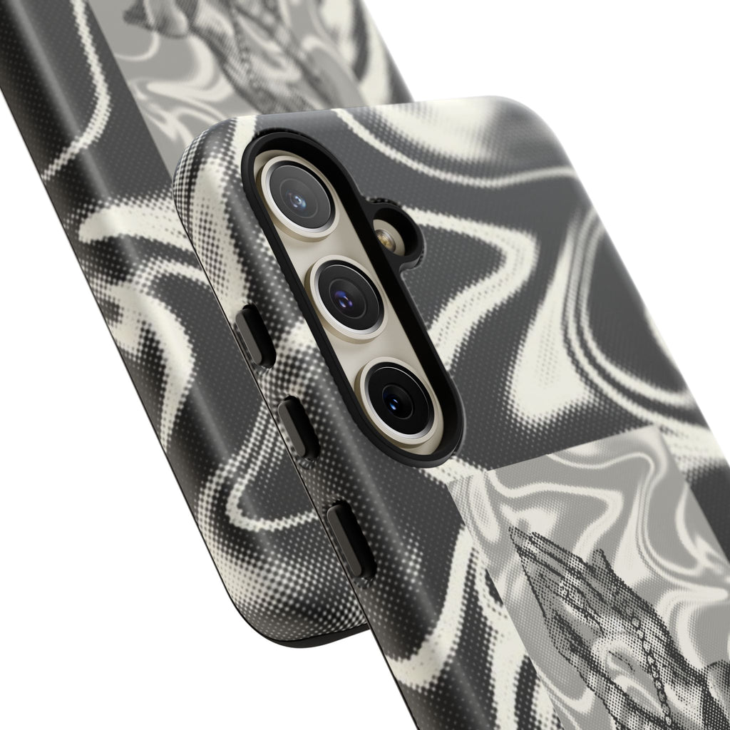 Praying Hands Phone Case – Black White Marble Spiritual Design