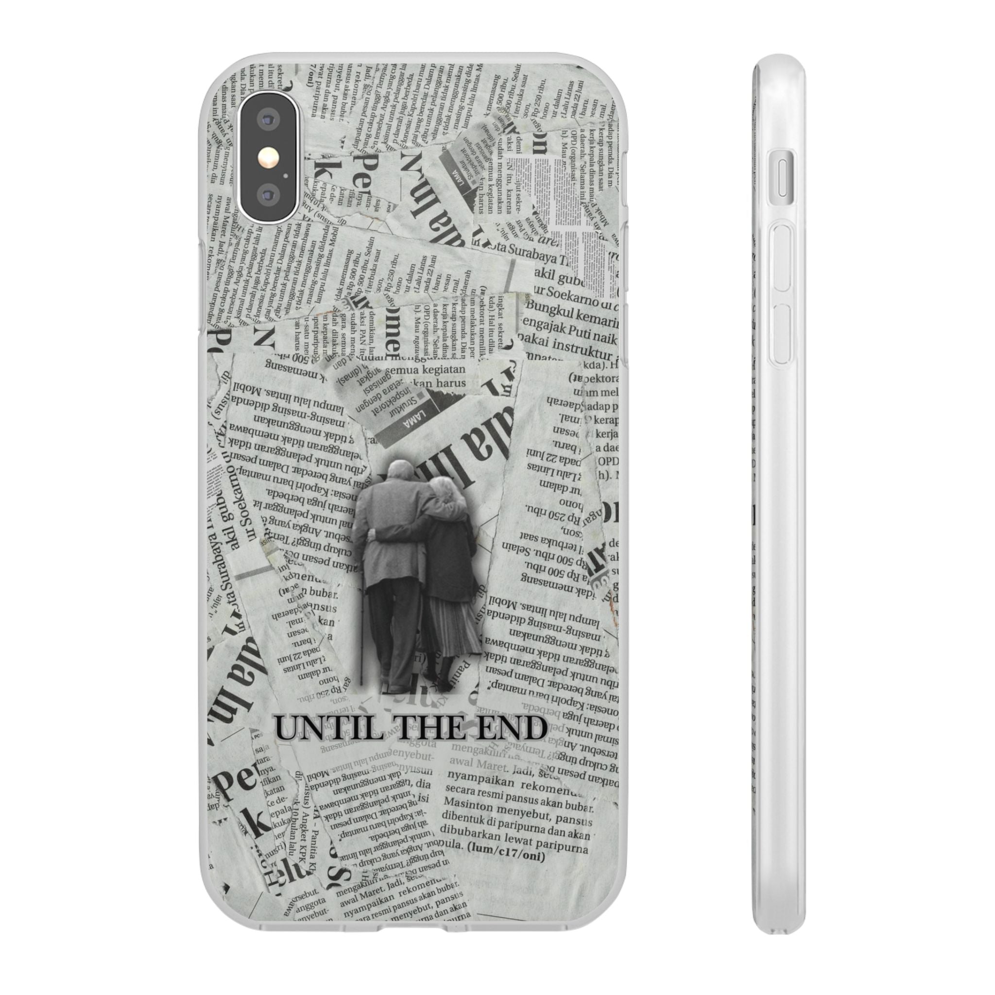 Newspaper Collage 'Until The End' Phone Case - Romantic Vintage iPhone Cover