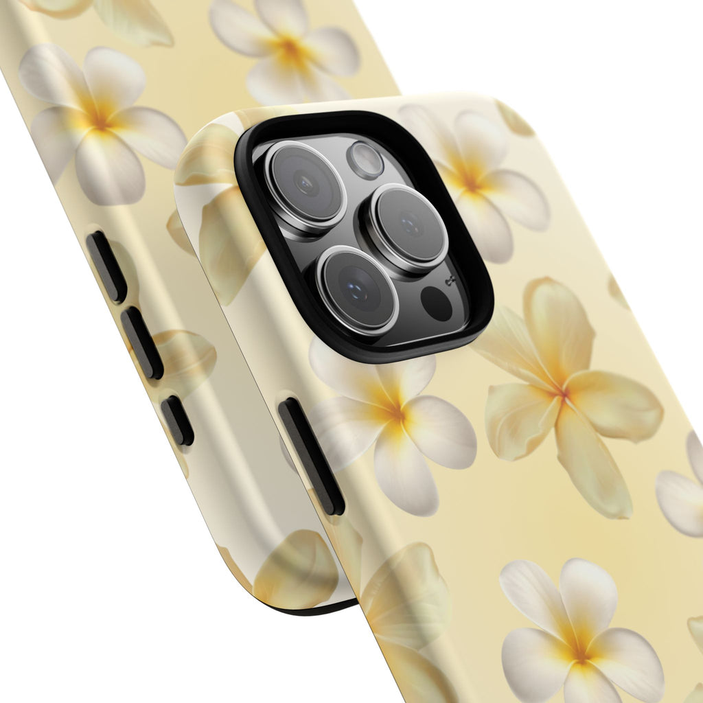 Plumeria Floral Phone Case — Tropical Yellow Hard Phone Cover