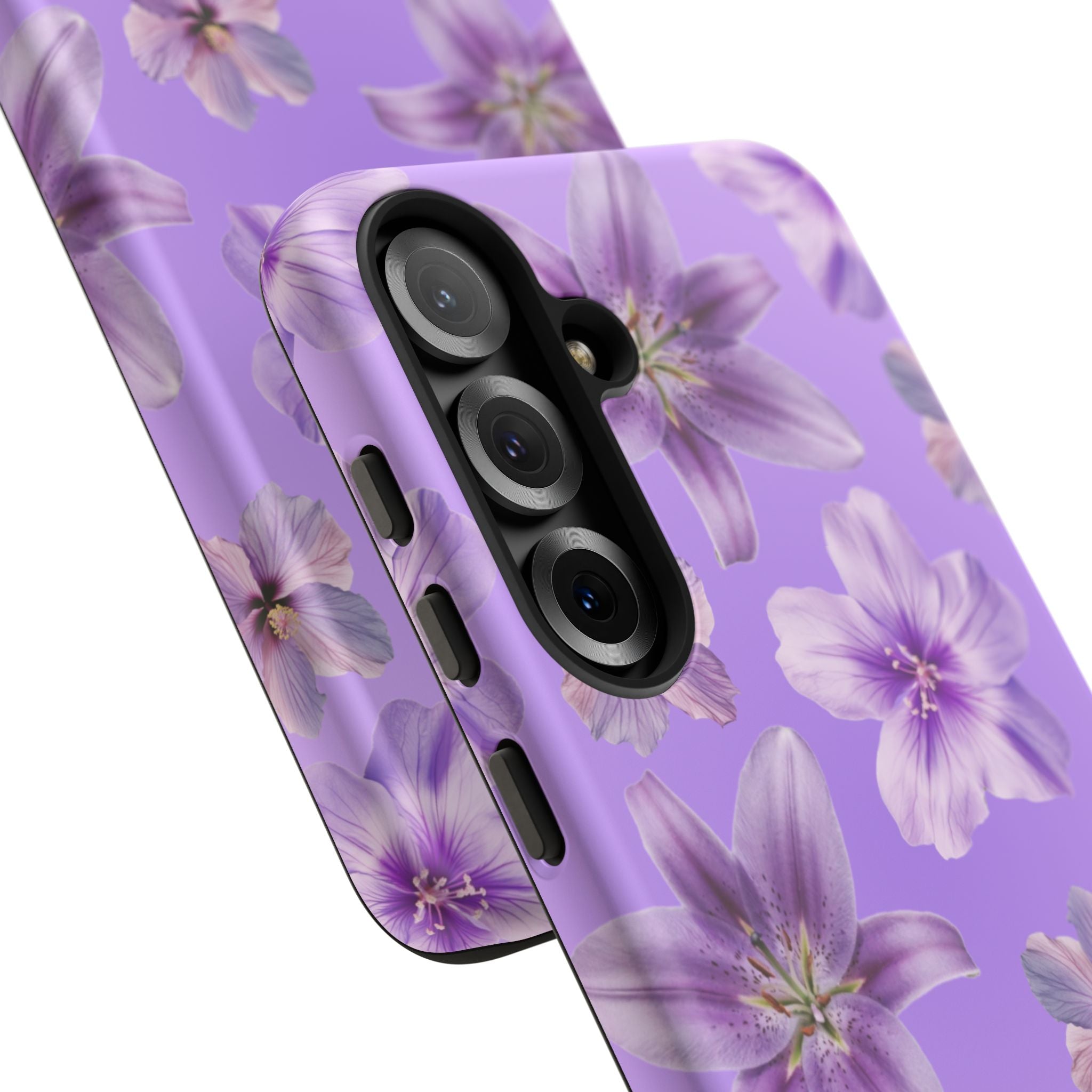 Floral Lavender Tough Phone Case – Purple Blossom Protective Cover