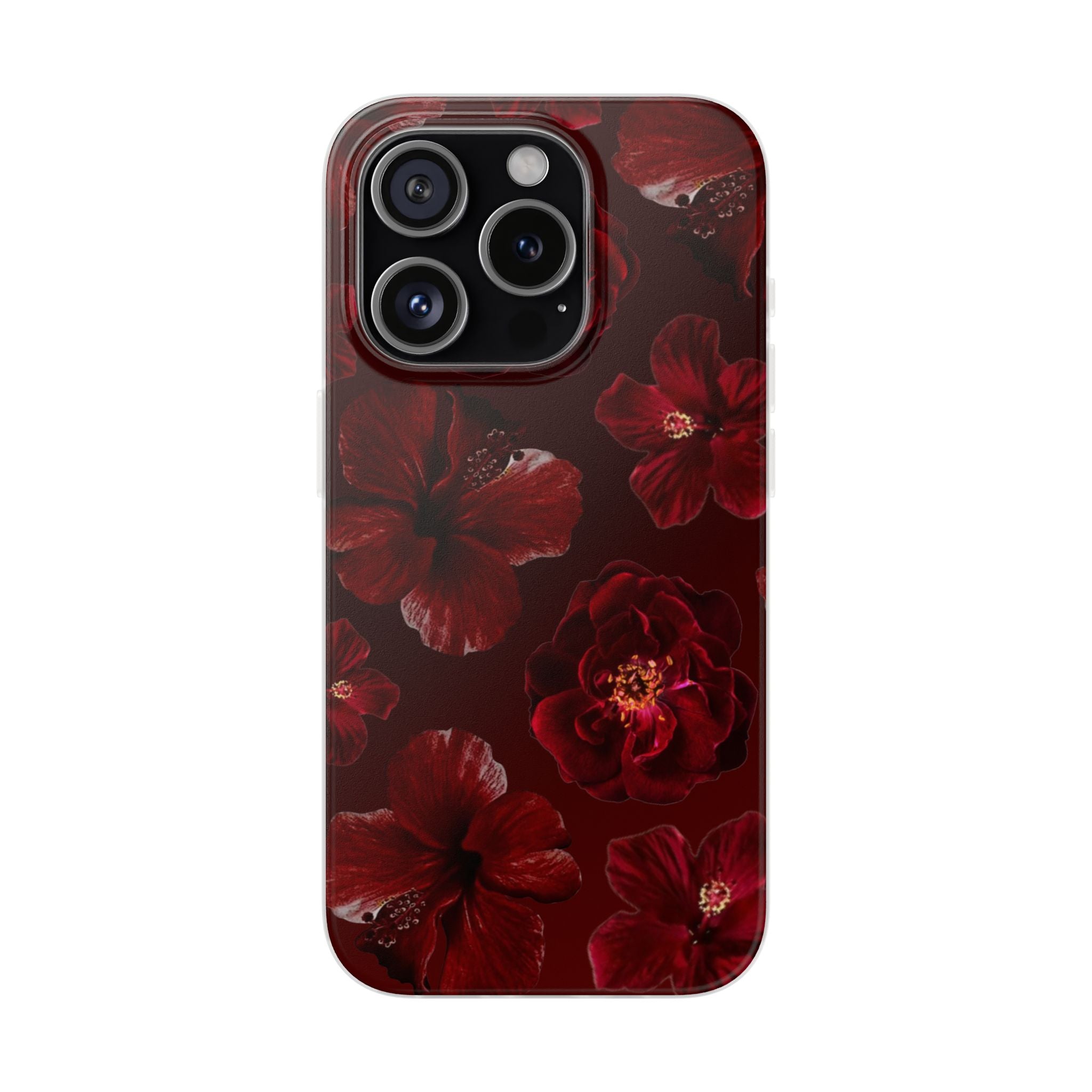 Red Floral Flexi Case — Dark Rose Phone Case