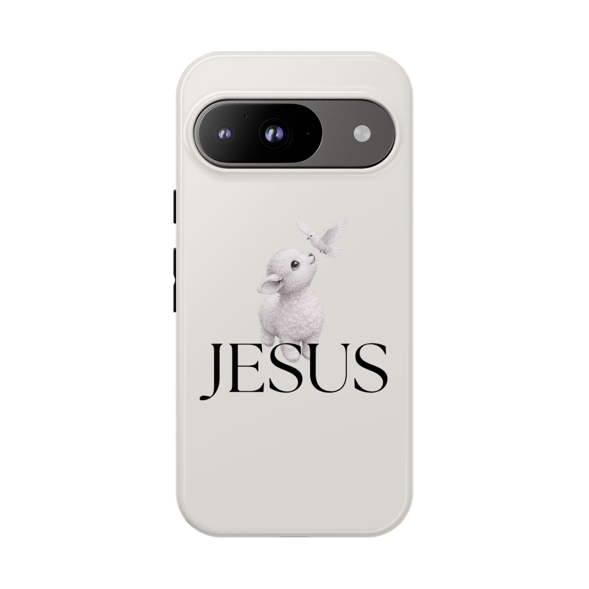 Jesus Lamb Phone Case - Christian Faith iPhone Case with Dove Design