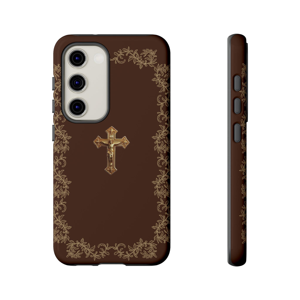 Gold Cross Bible - Christian Tough Phone Case