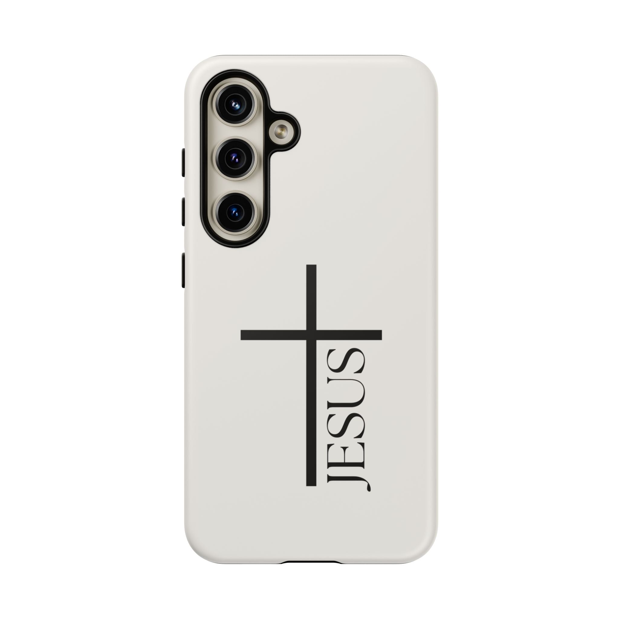 Christian Cross Phone Case - JESUS Vertical Minimalist iPhone Cover