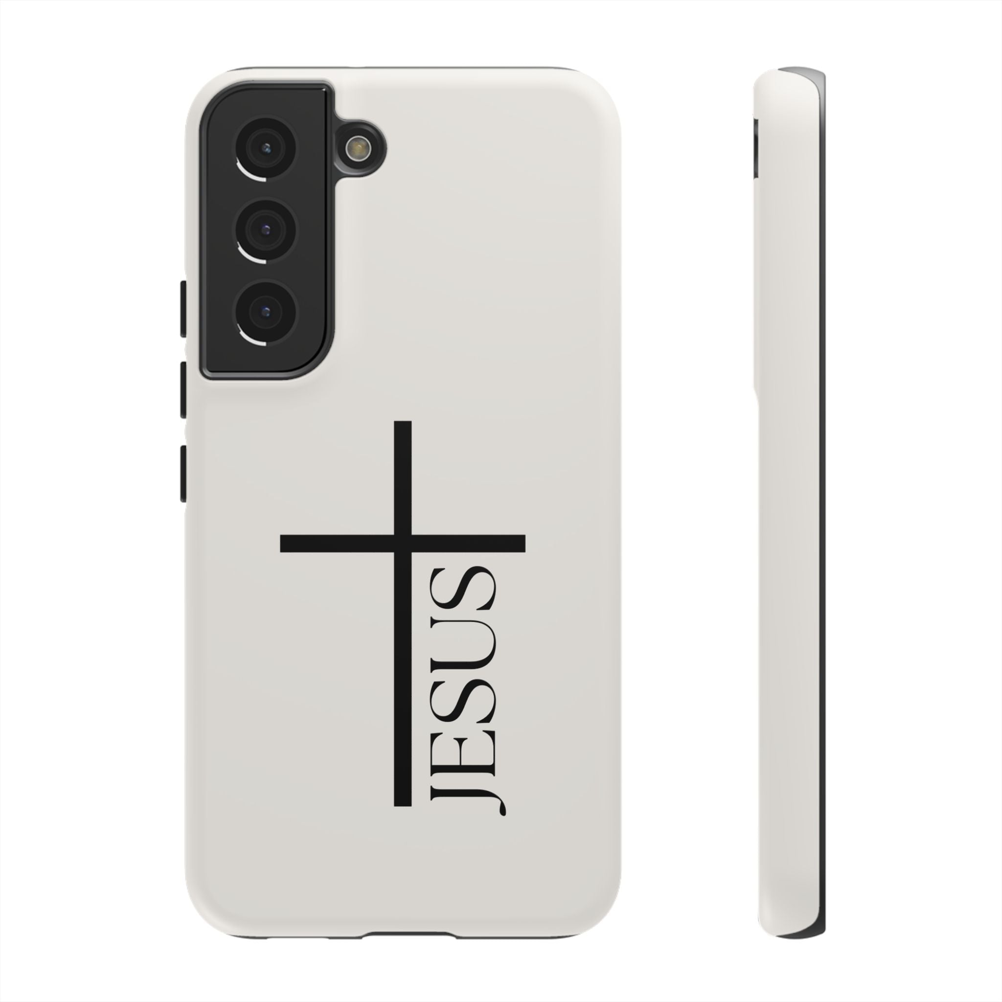Christian Cross Phone Case - JESUS Vertical Minimalist iPhone Cover