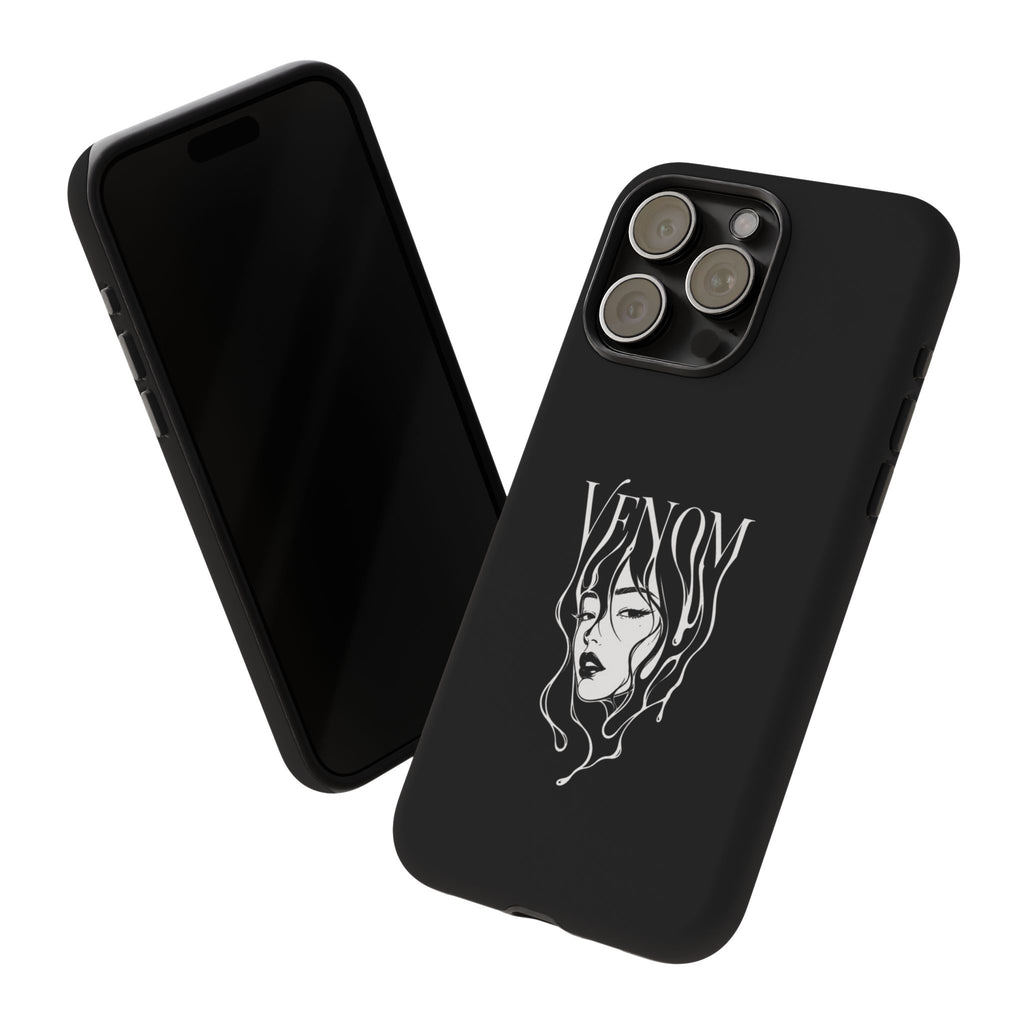 Venom Goth Phone Case — Black Protective Tough Case with Dark Femme Artwork