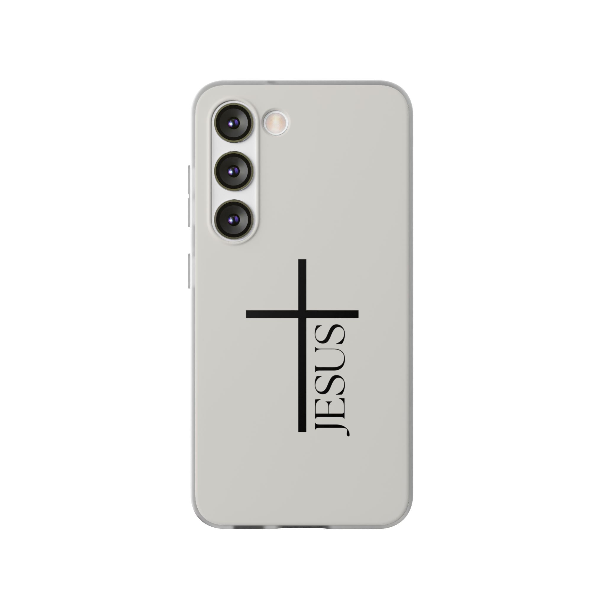Christian Cross Phone Case - JESUS Vertical Minimalist iPhone Cover