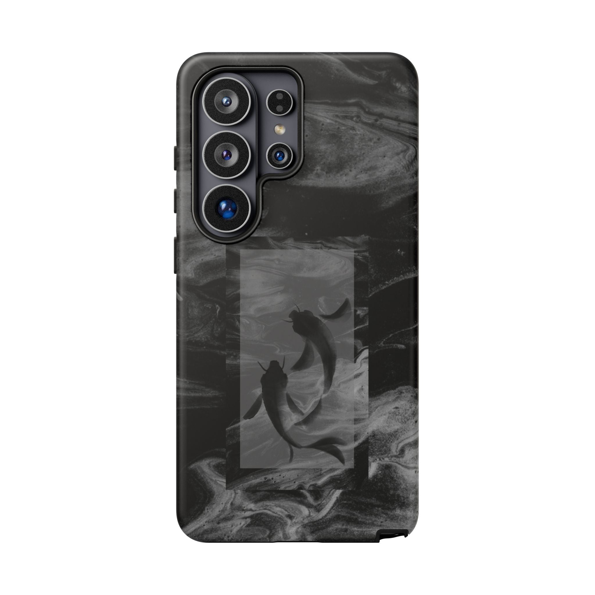 Koi Yin-Yang Marble Phone Case – Black Smoky Art Protection