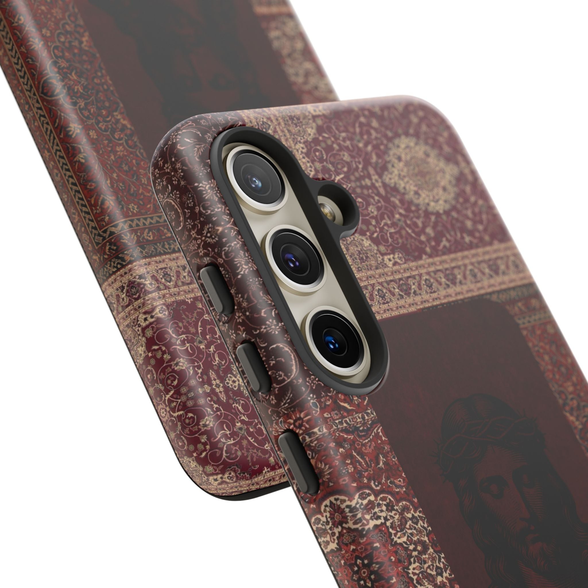 Religious Vintage Rug Phone Case — Jesus Portrait Tough Case