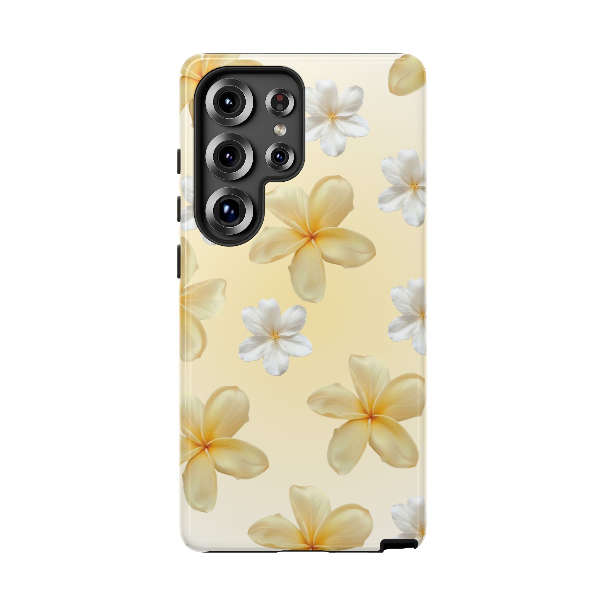 Plumeria Floral Tough Phone Case — Yellow Tropical Protection