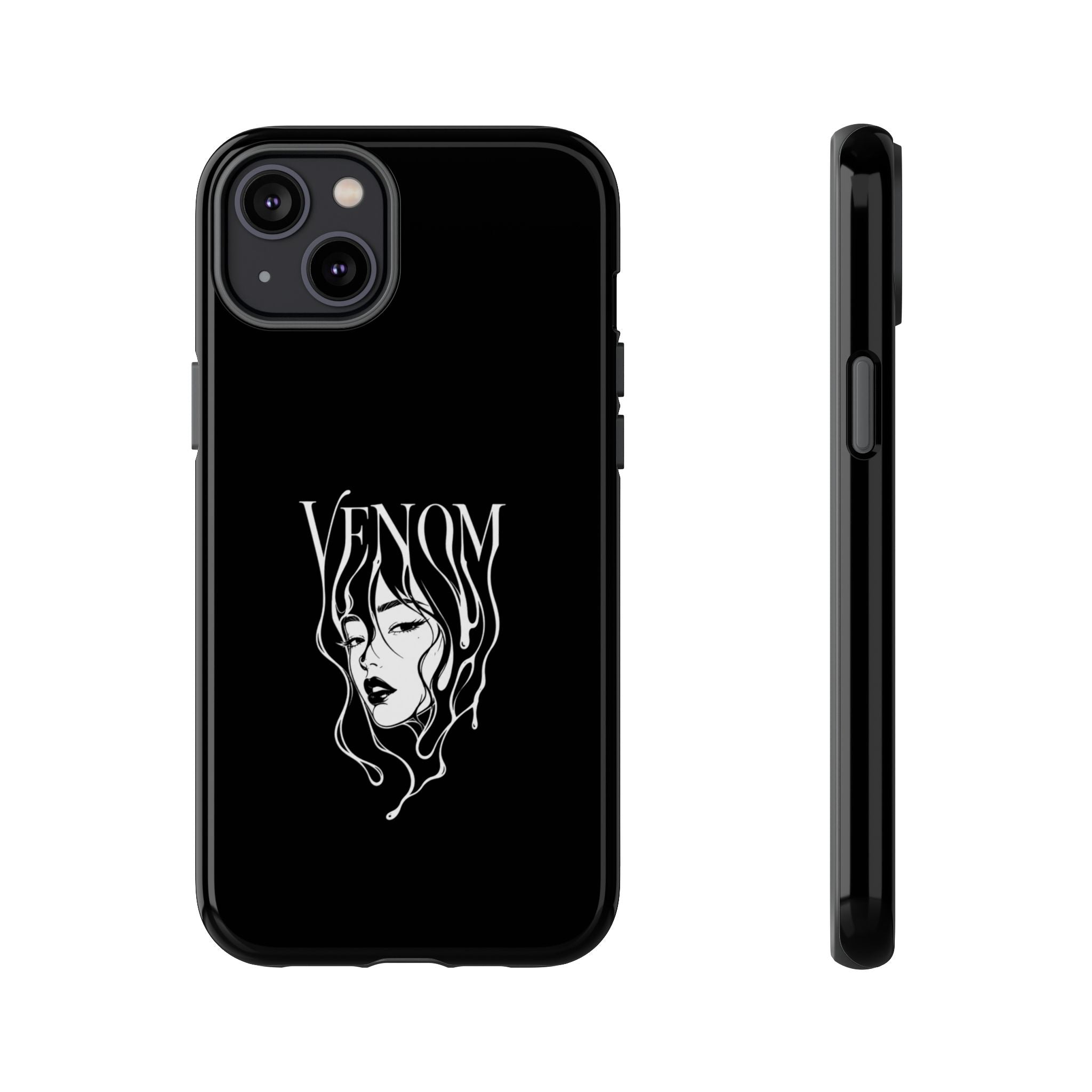 Venom Goth Phone Case — Black Protective Tough Case with Dark Femme Artwork
