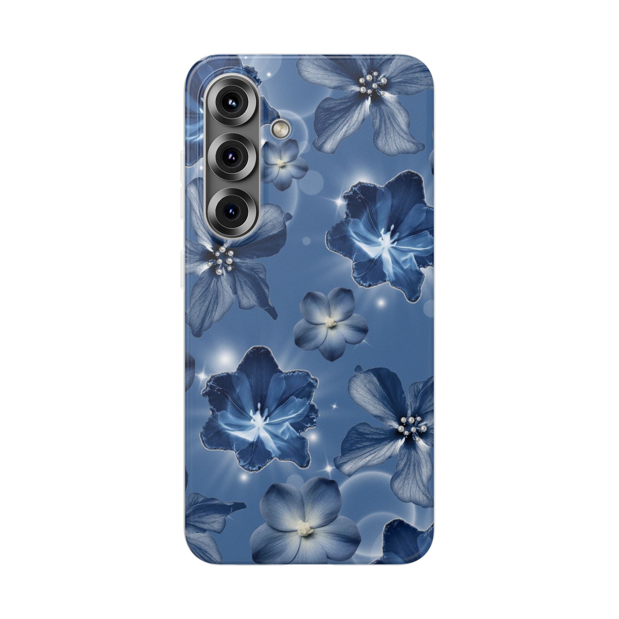 Blue Floral Phone Case — Soft Blue Blossoms Pattern for iPhone