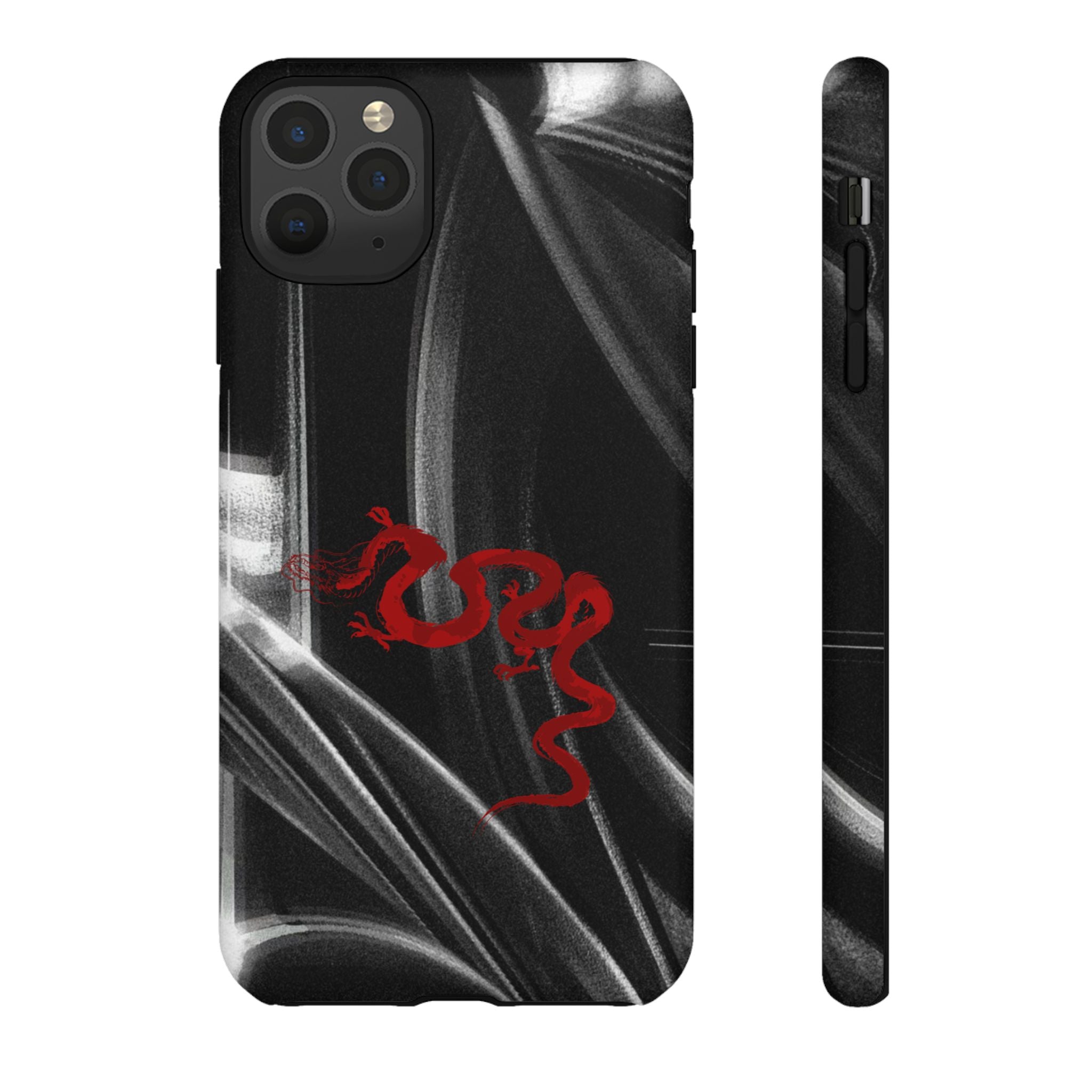 Phone Case — Black Abstract Smoke Design