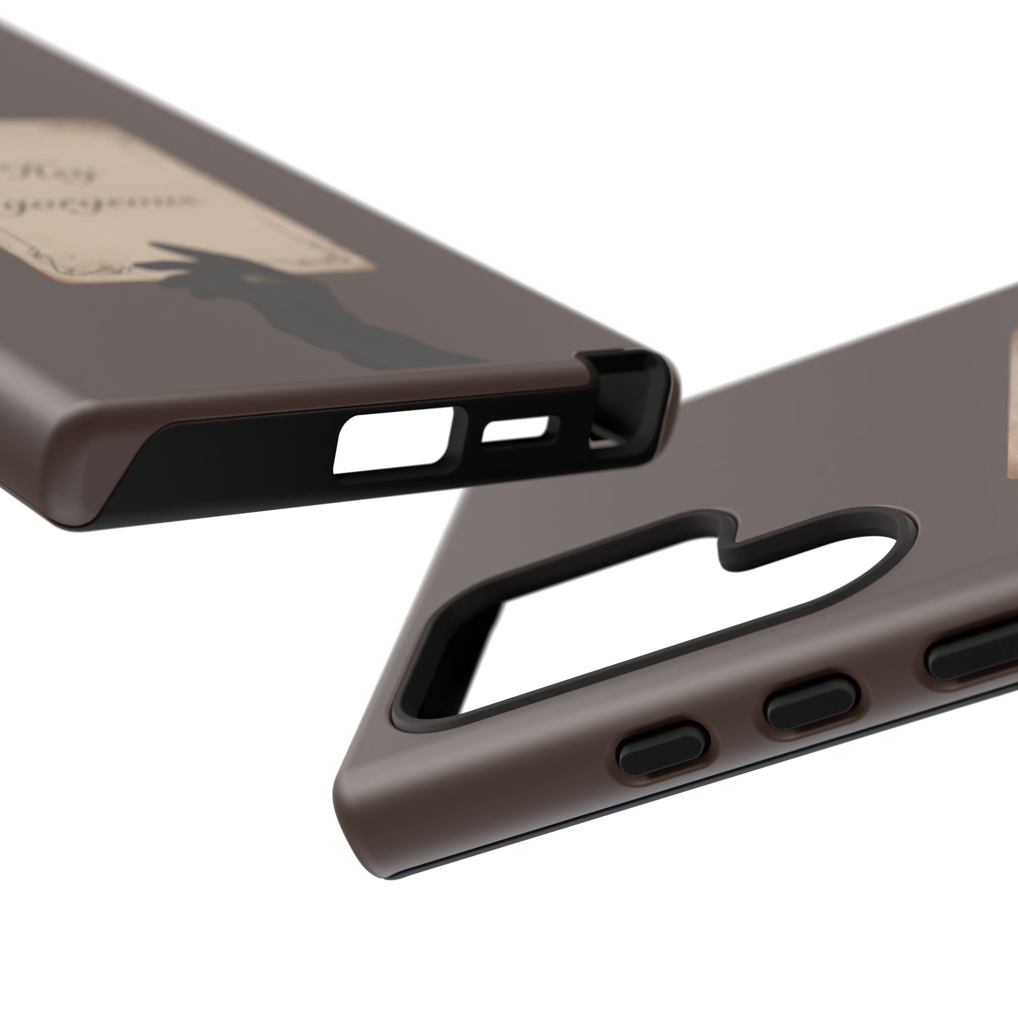 Hey Gorgeous Phone Case — Brown Lip Print & Shadow Hand Protective Cover