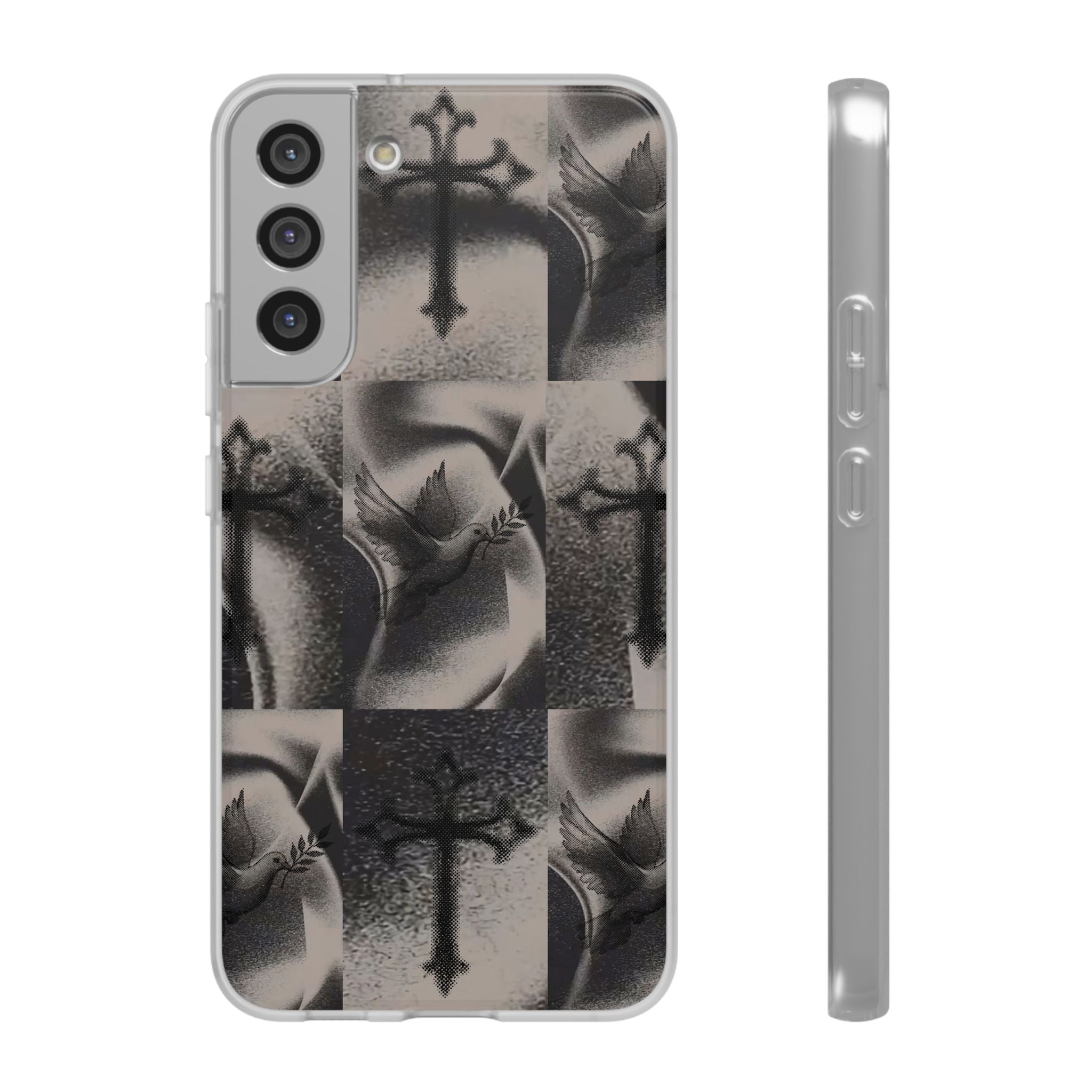 Phone Case — Dove & Cross Checkerboard Design