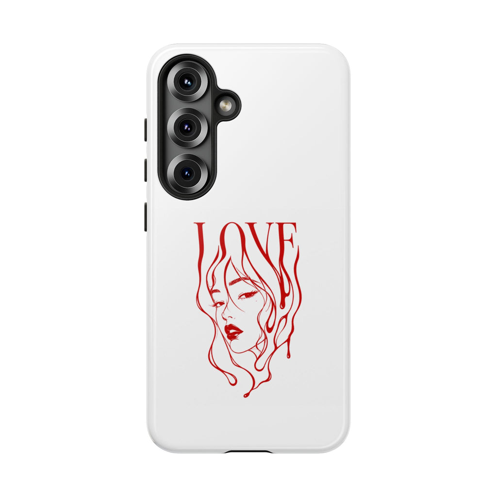 Red Line Art 'Love' Face Design - Tough Case
