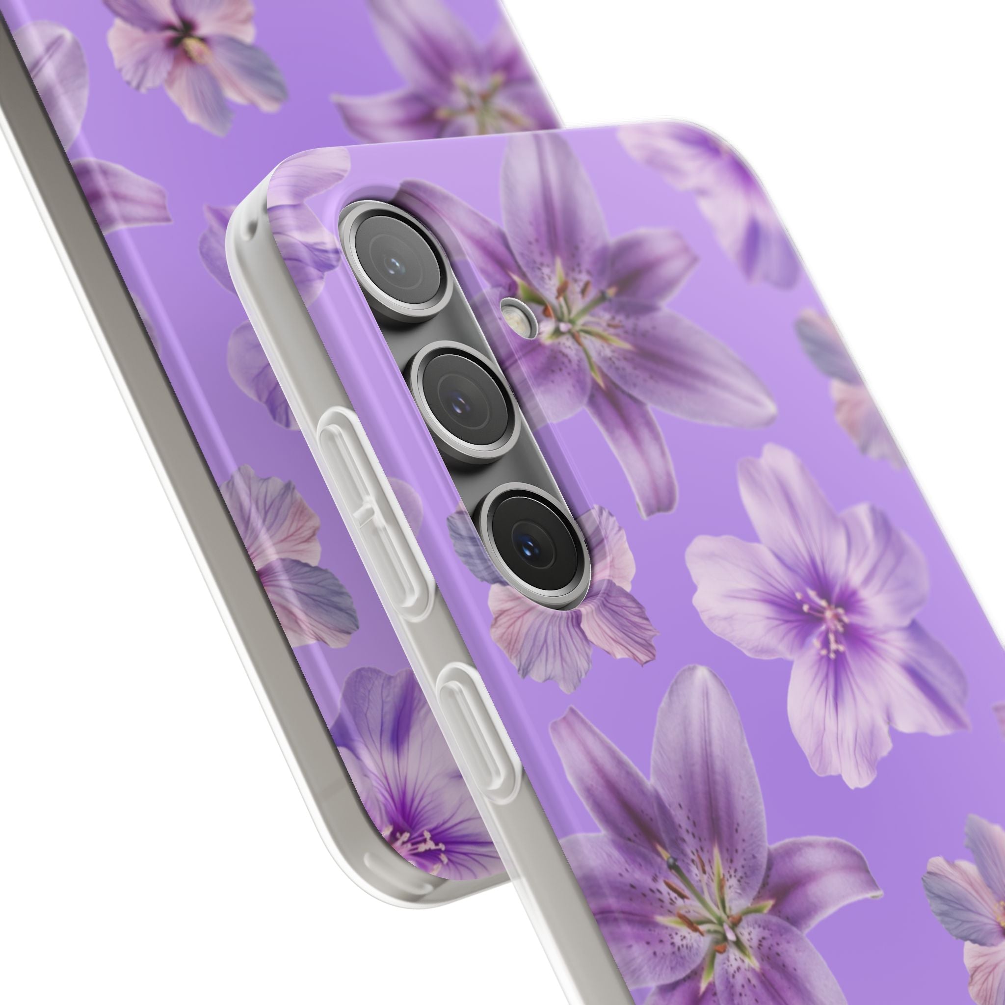 Purple Floral Phone Case — Lavender Blossom Flexi Case