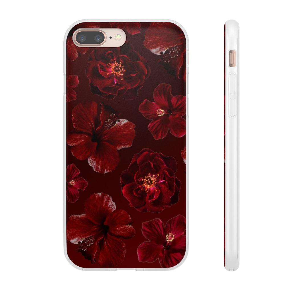Red Floral Flexi Case — Dark Rose Phone Case