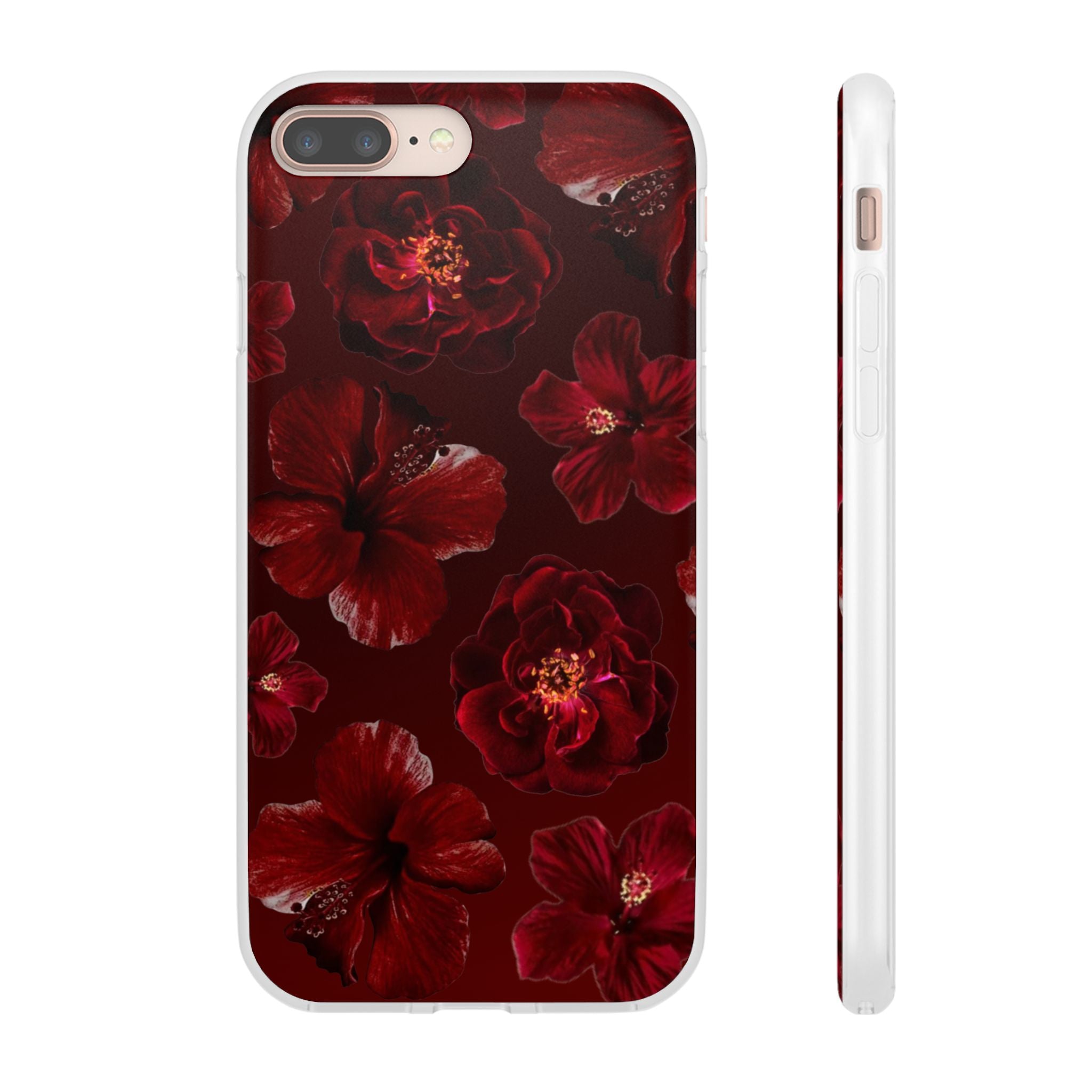 Red Floral Flexi Case — Dark Rose Phone Case
