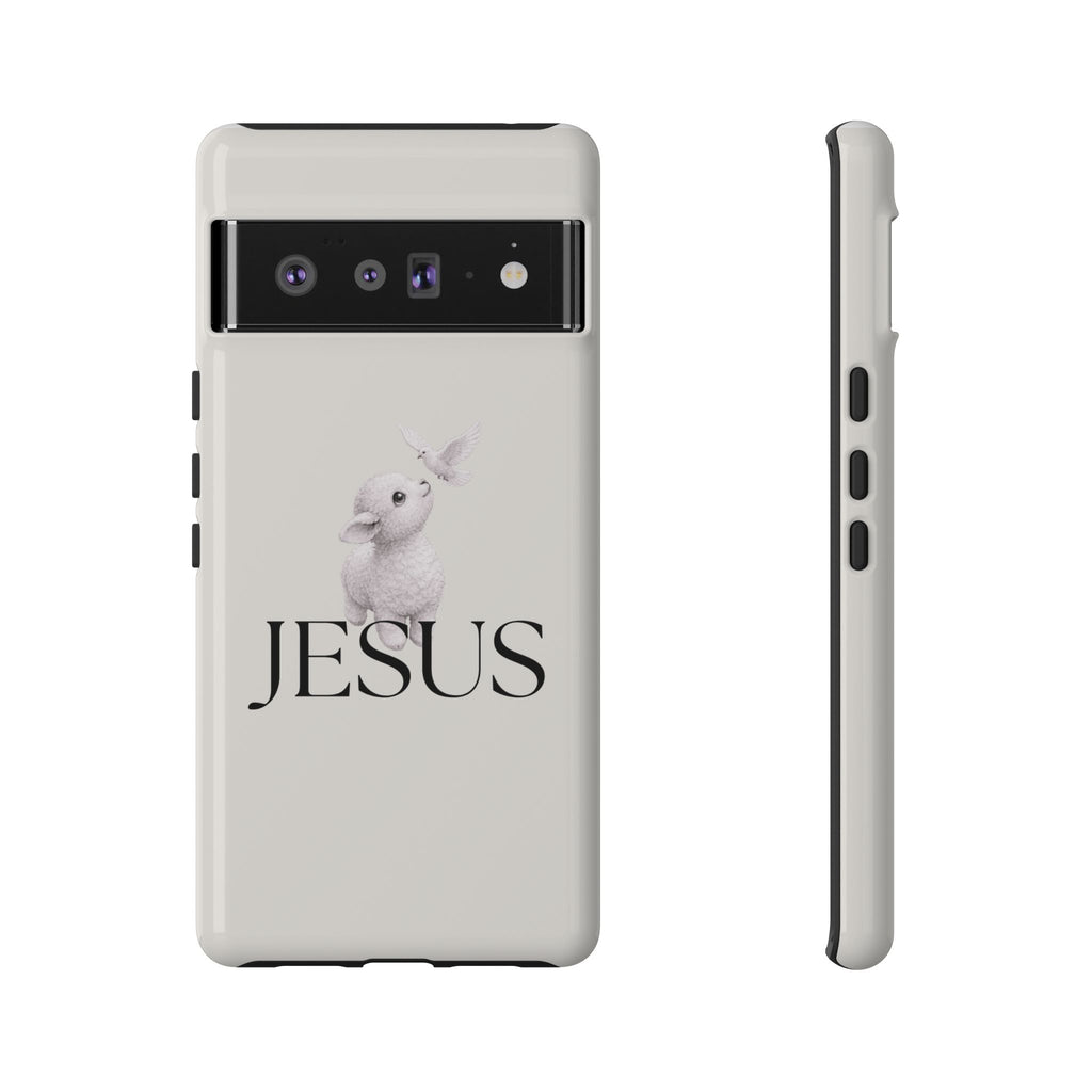 Jesus Lamb Phone Case - Christian Faith iPhone Case with Dove Design