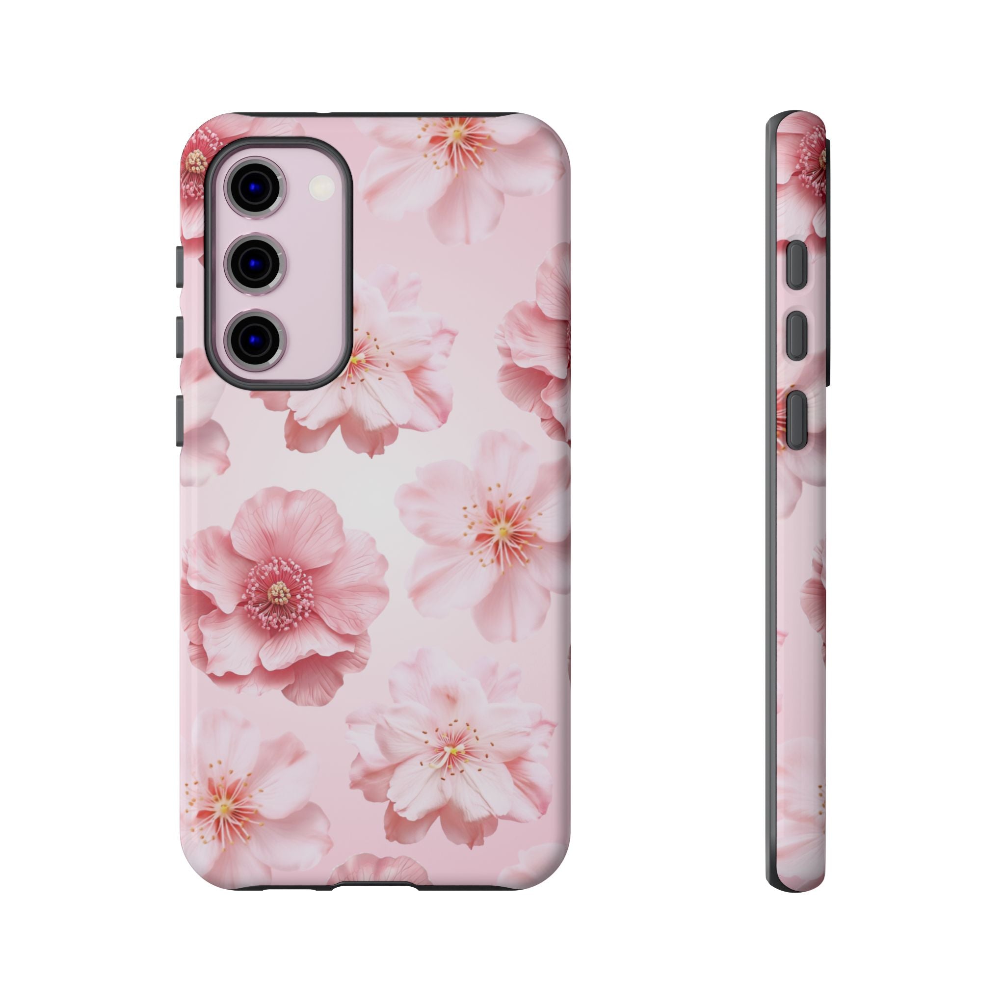 Pink Floral Tough Phone Case — Protective Sakura Blossom Design
