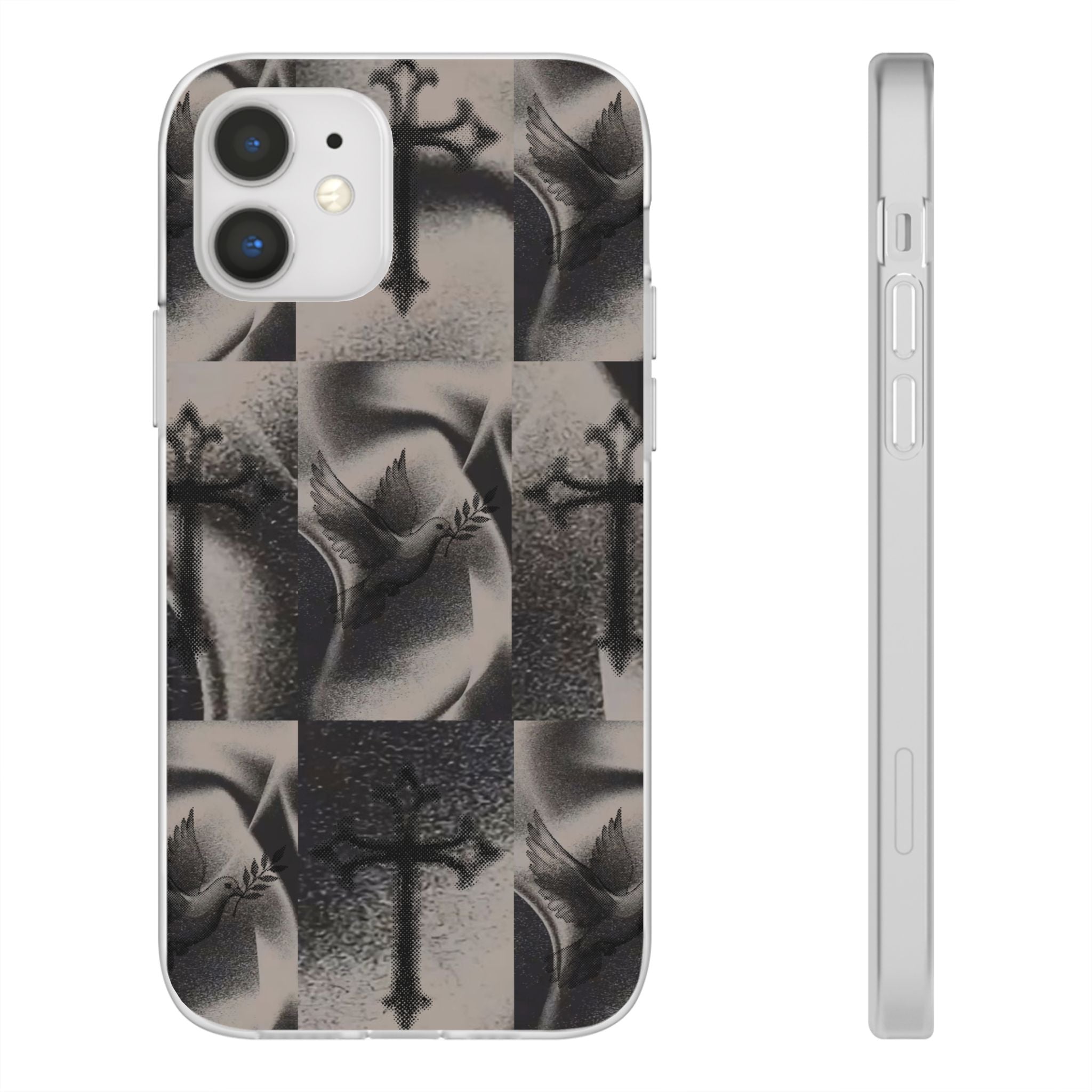 Phone Case — Dove & Cross Checkerboard Design