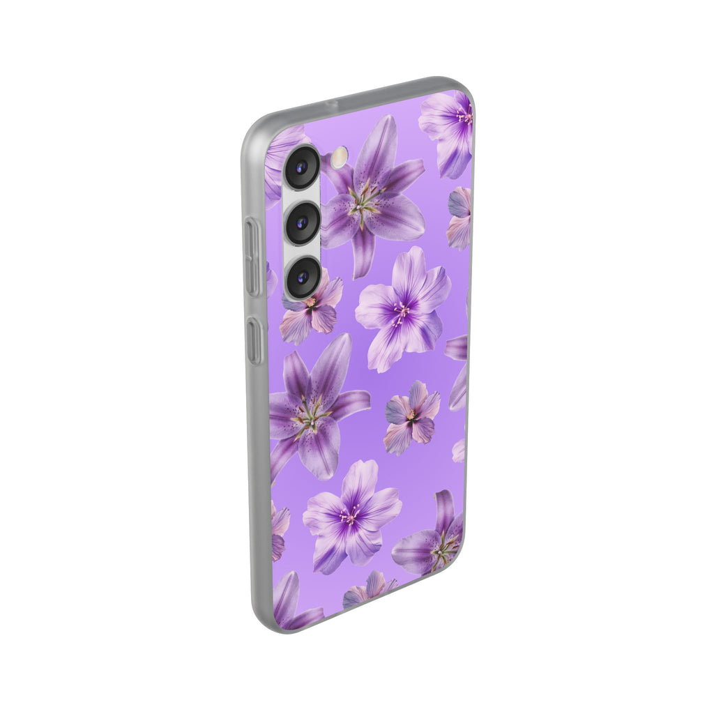 Purple Floral Phone Case — Lavender Blossom Flexi Case