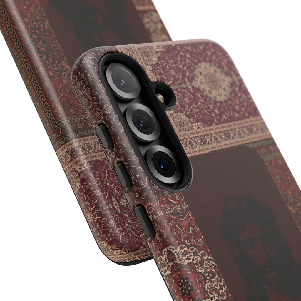 Religious Vintage Rug Phone Case — Jesus Portrait Tough Case