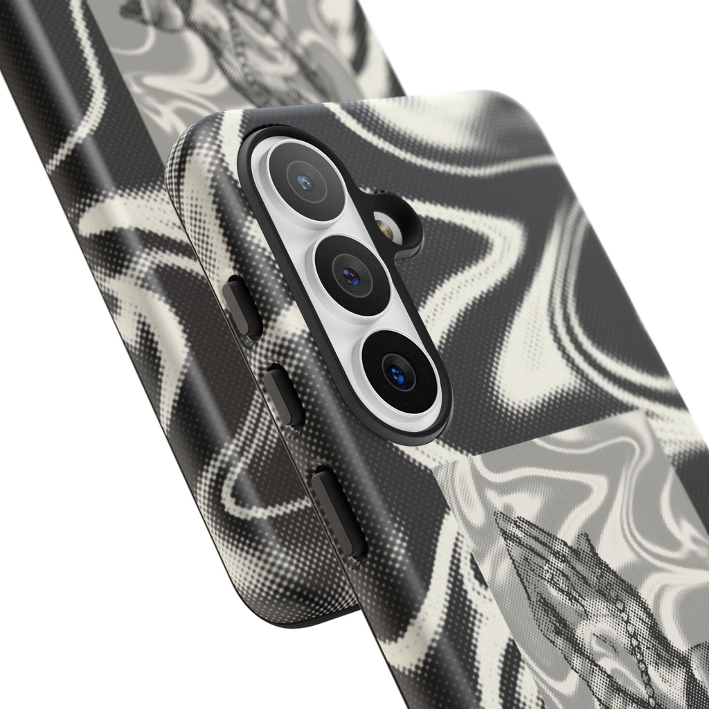 Praying Hands Phone Case – Black White Marble Spiritual Design
