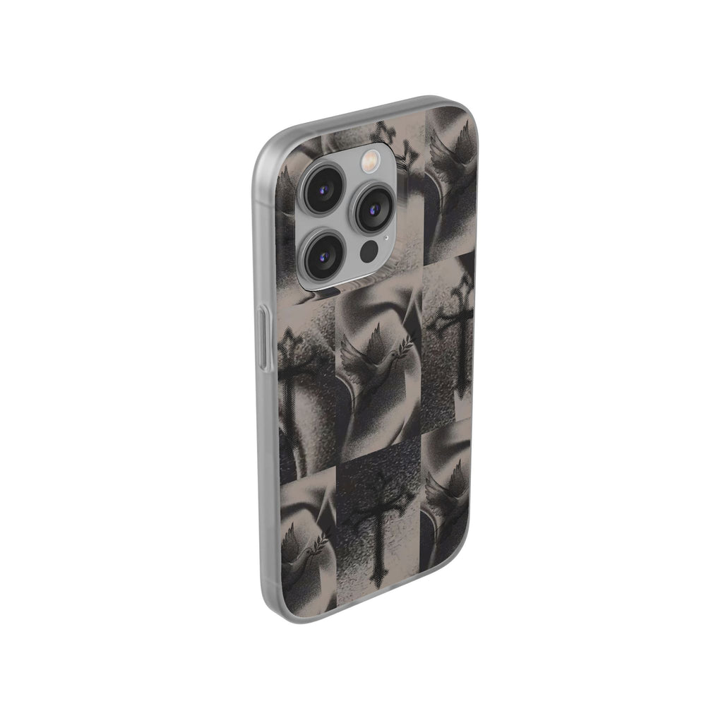 Phone Case — Dove & Cross Checkerboard Design