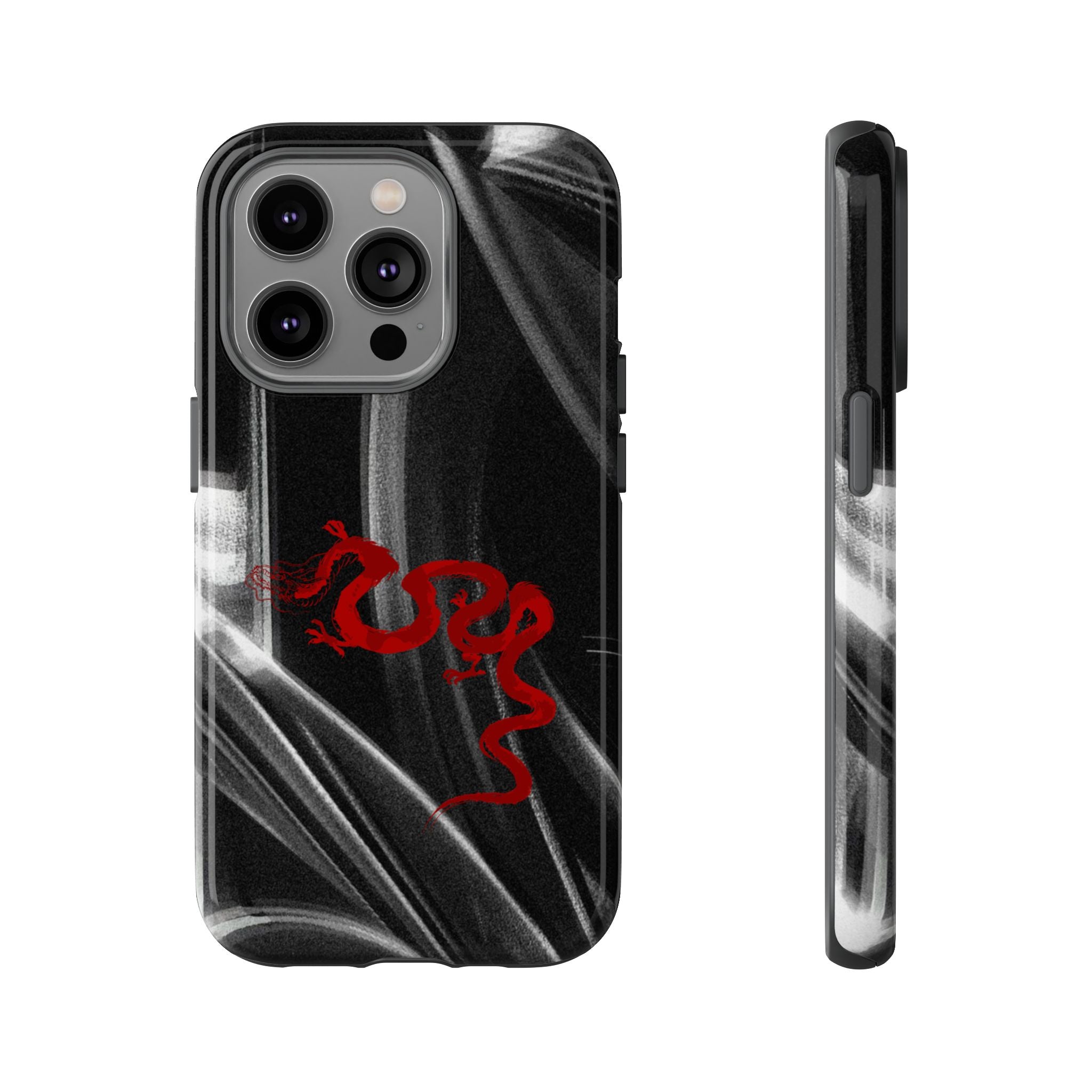 Phone Case — Black Abstract Smoke Design