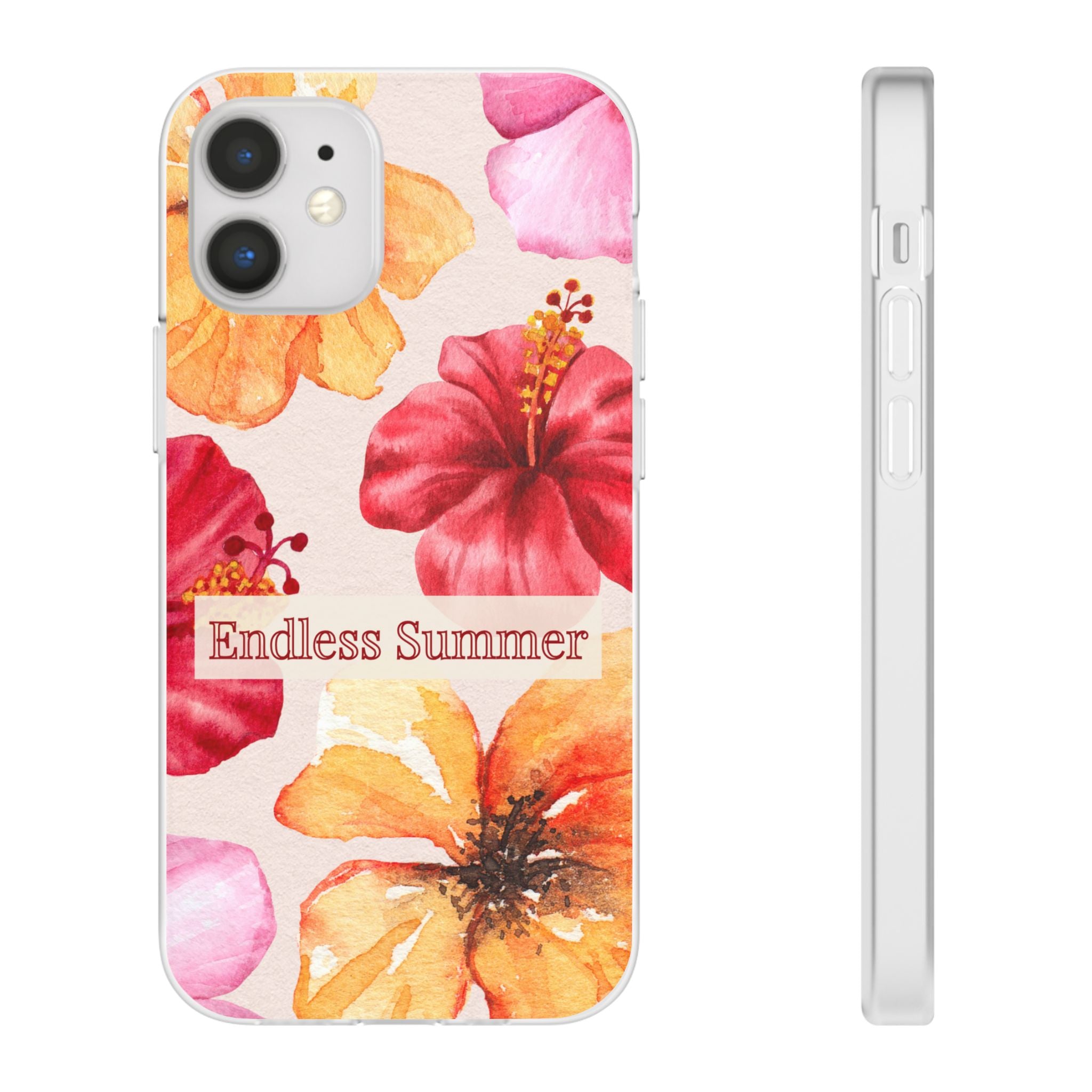 Phone Case - 'Endless Summer' Floral Watercolor Protective Flexi Case