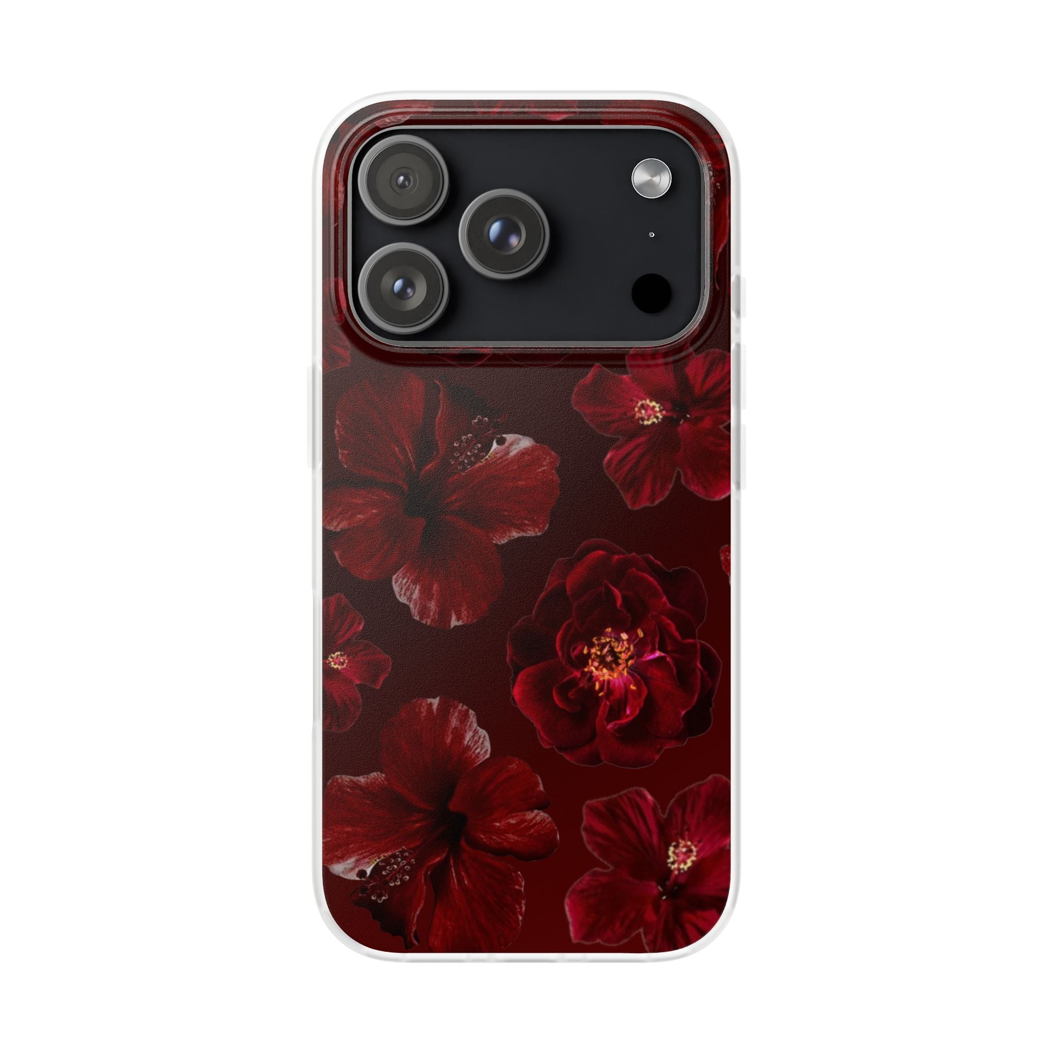 Red Floral Flexi Case — Dark Rose Phone Case