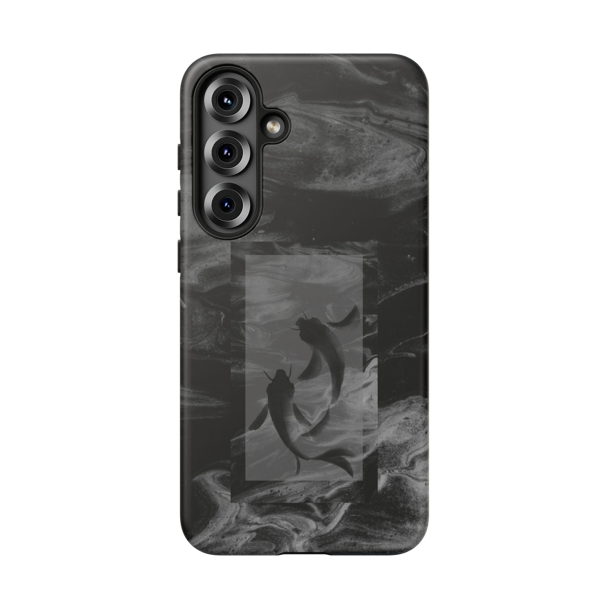 Koi Yin-Yang Marble Phone Case – Black Smoky Art Protection
