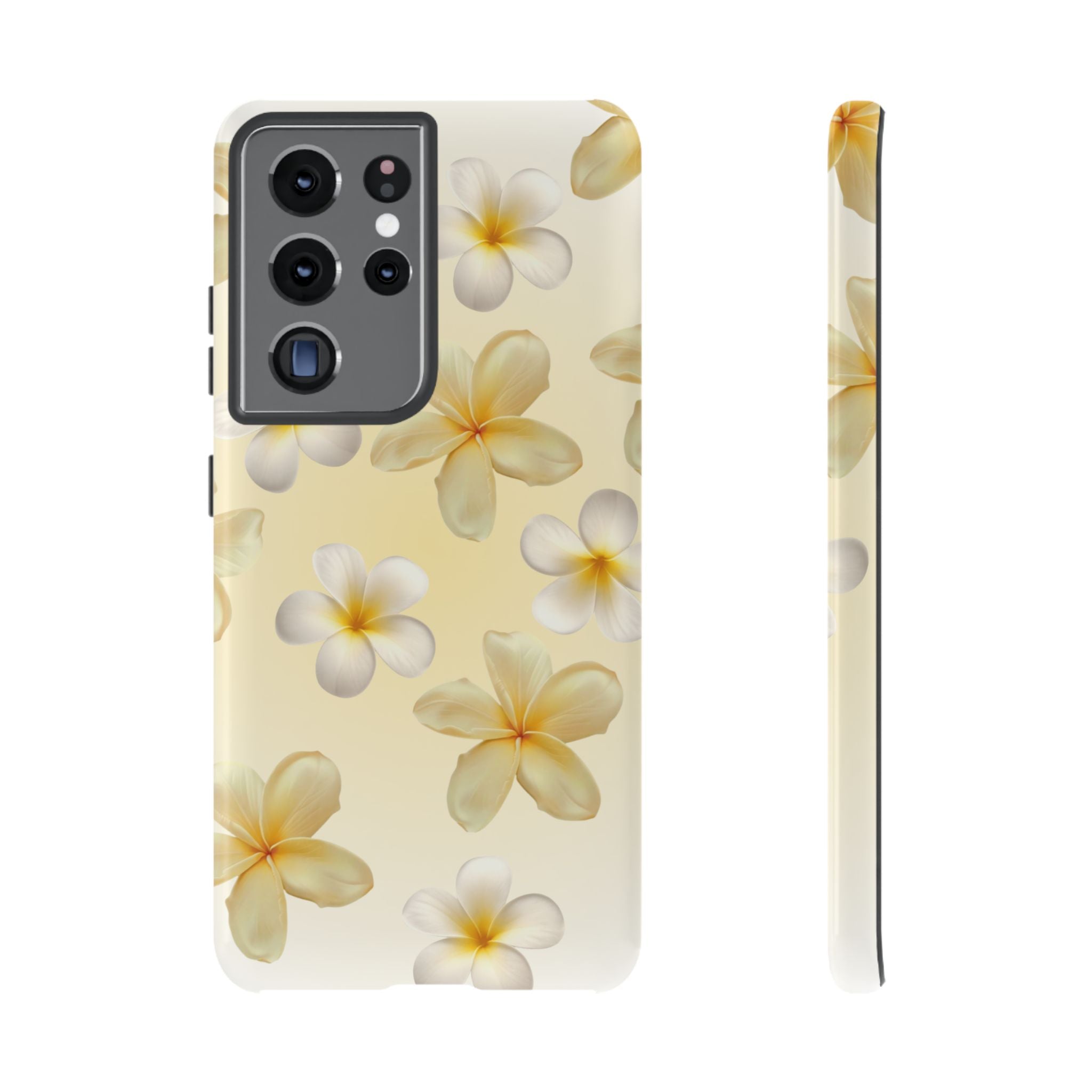 Plumeria Floral Phone Case — Tropical Yellow Hard Phone Cover