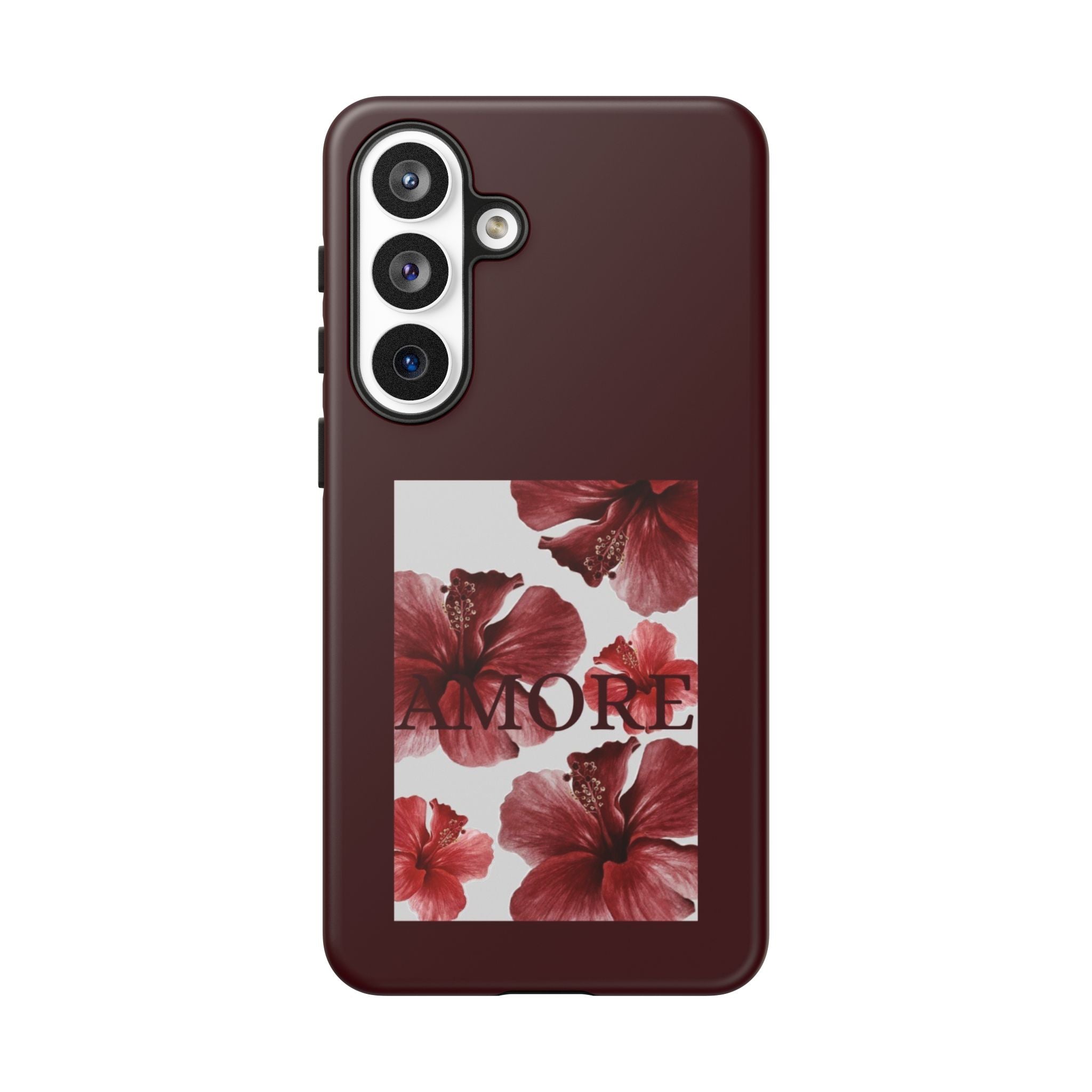 Amore Floral Phone Case — Burgundy Tough Protective Cover