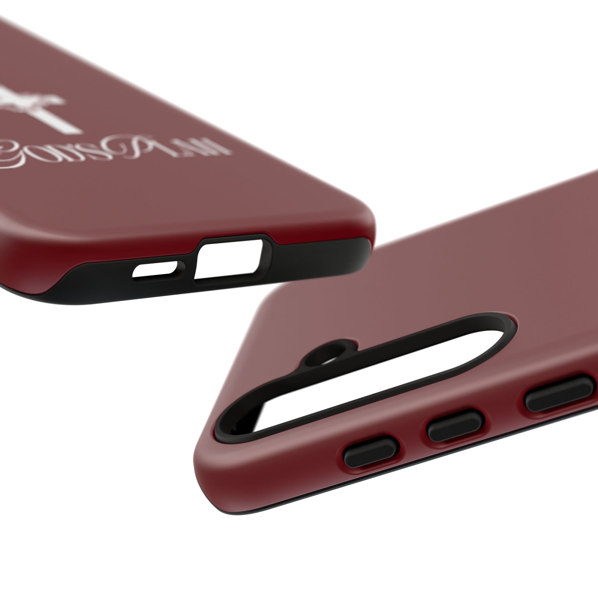 God's Plan — Christian Tough Phone Case | Cross Faith Burgundy Cover