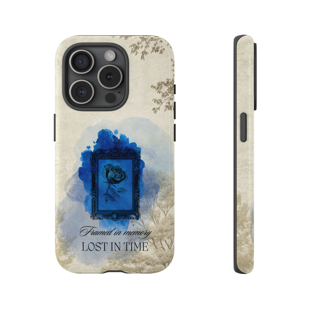 Vintage Blue Rose Phone Case – "Lost in Time" Protective Cover
