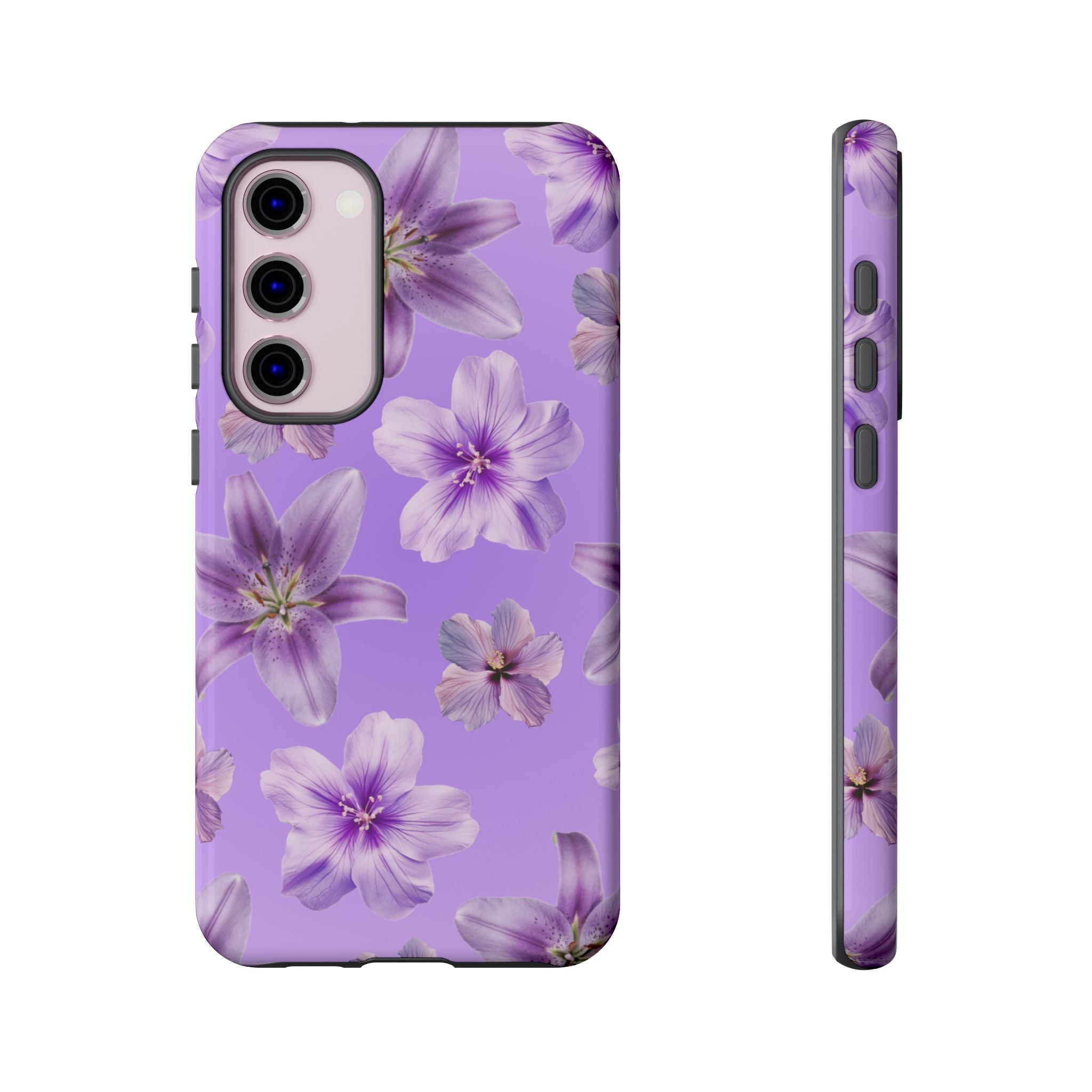 Floral Lavender Tough Phone Case – Purple Blossom Protective Cover