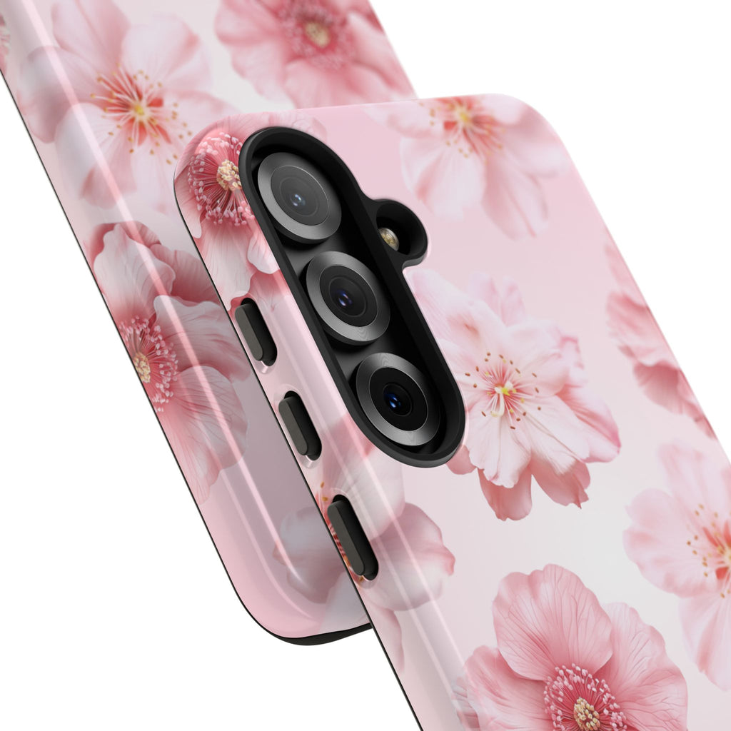 Pink Floral Tough Phone Case — Protective Sakura Blossom Design