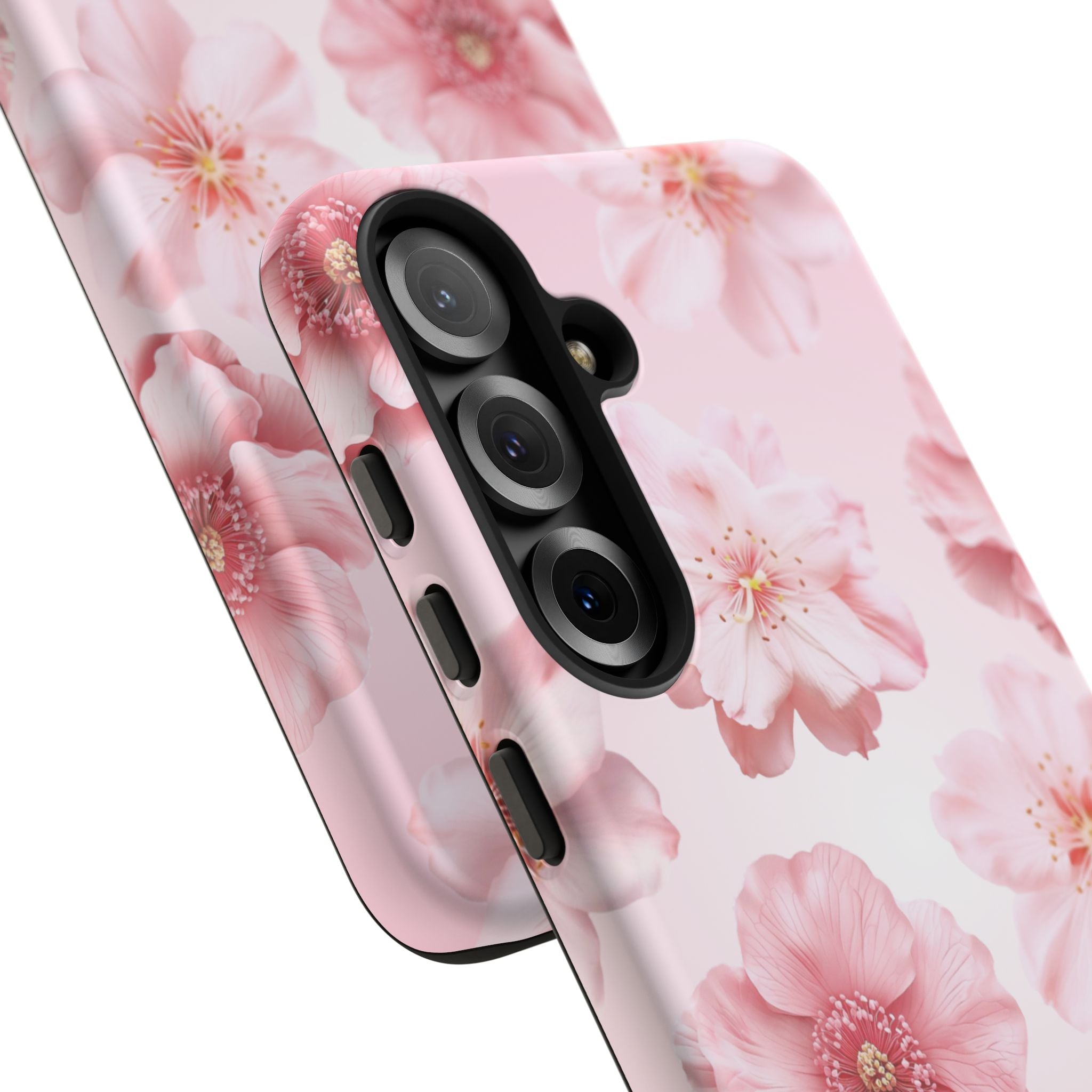 Pink Floral Tough Phone Case — Protective Sakura Blossom Design