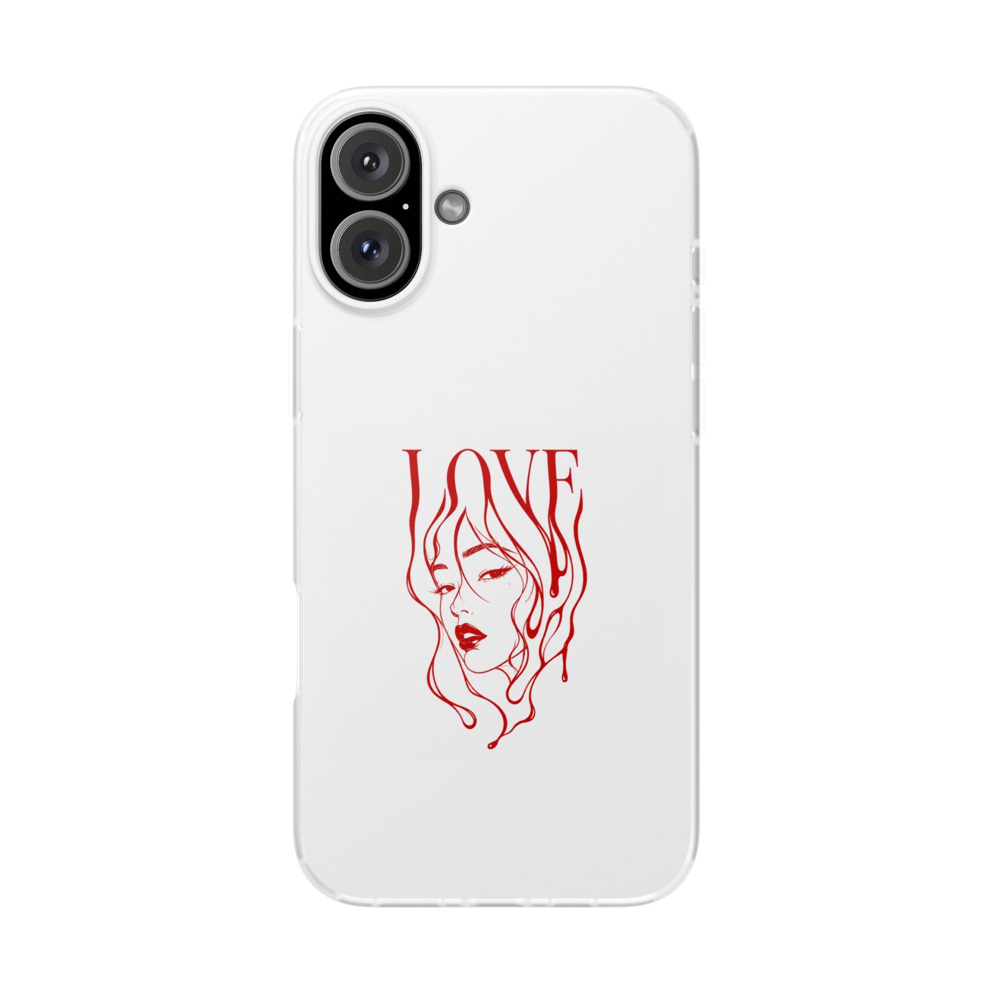 Red Line Art 'LOVE'  Face Design - Flexi Case