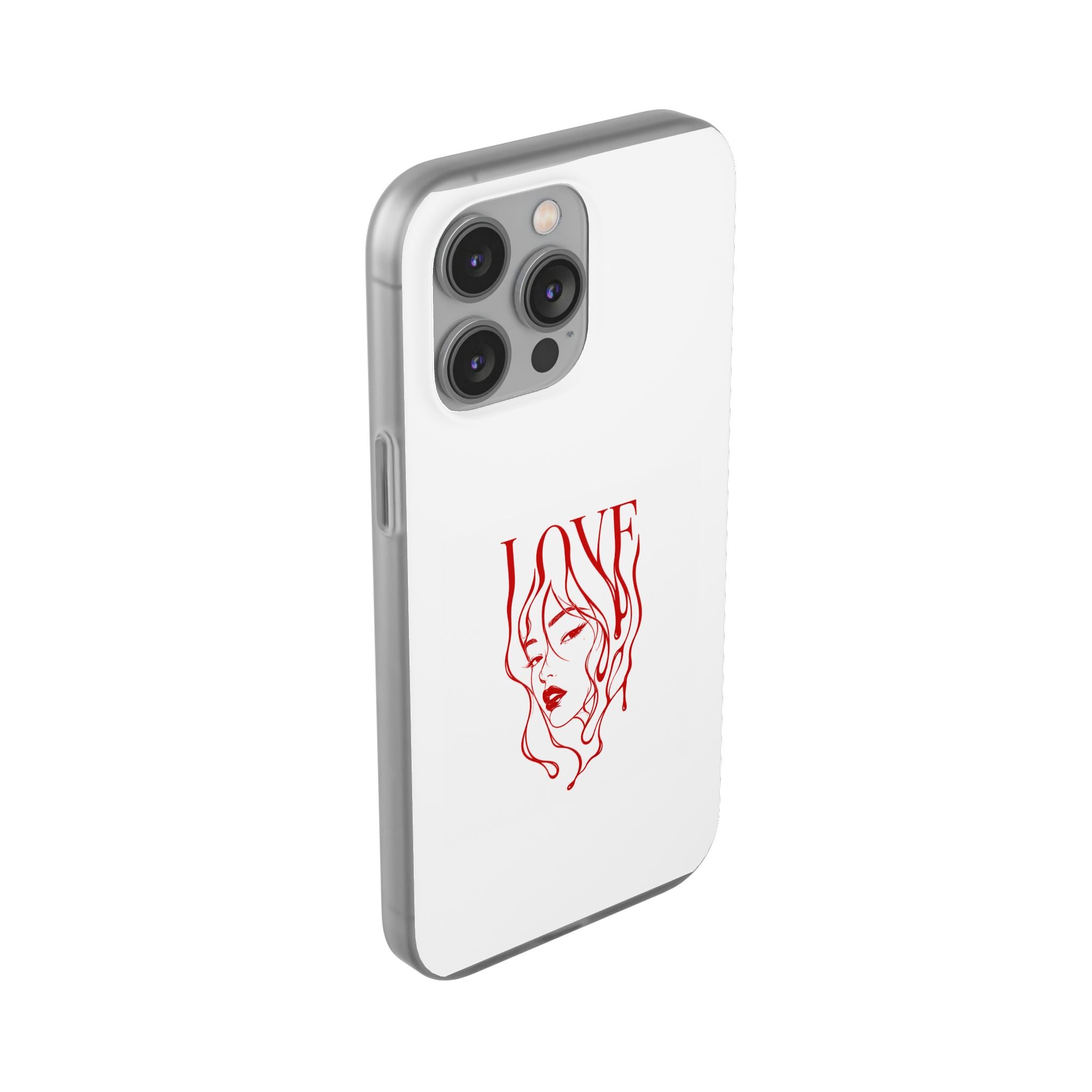 Red Line Art 'LOVE'  Face Design - Flexi Case