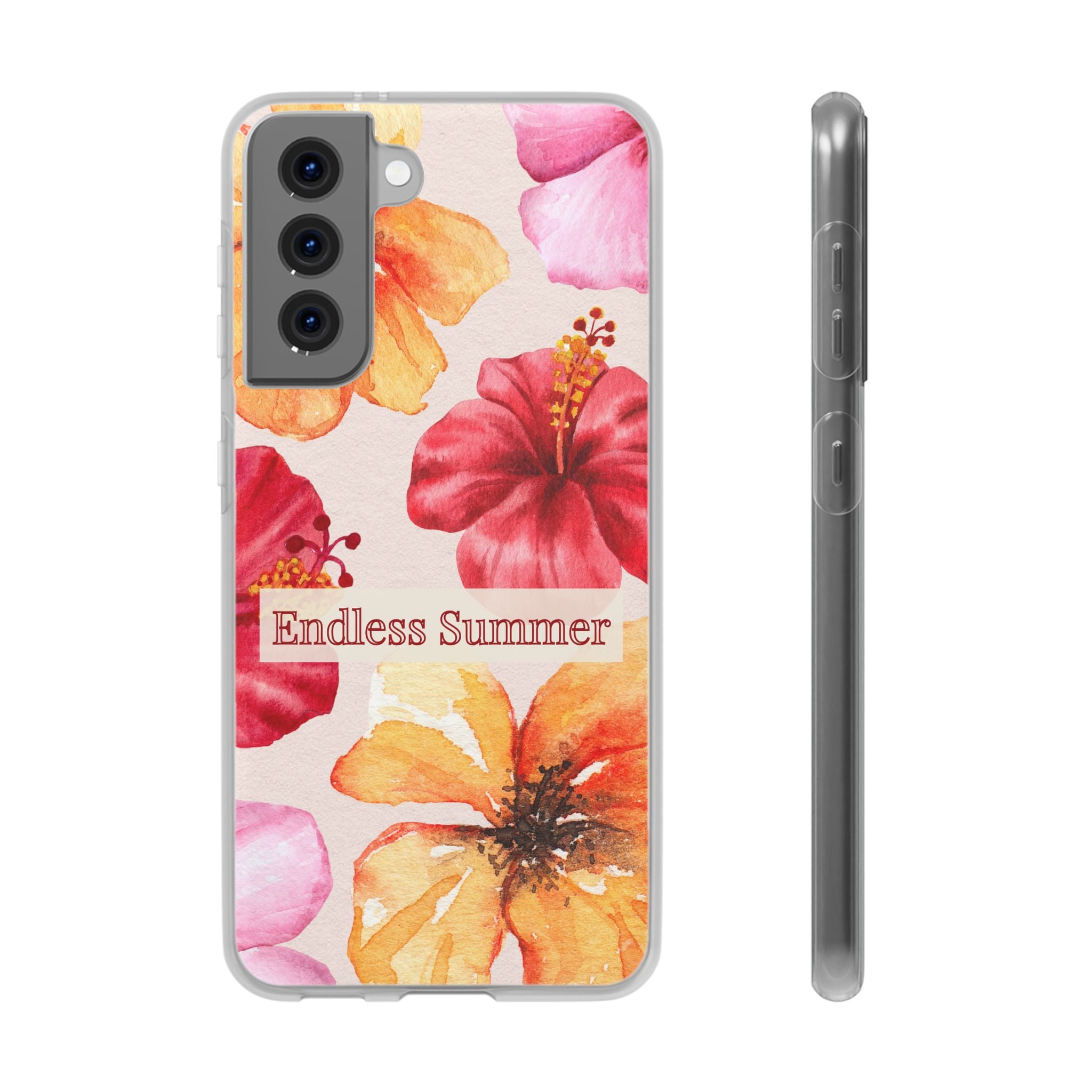 Phone Case - 'Endless Summer' Floral Watercolor Protective Flexi Case