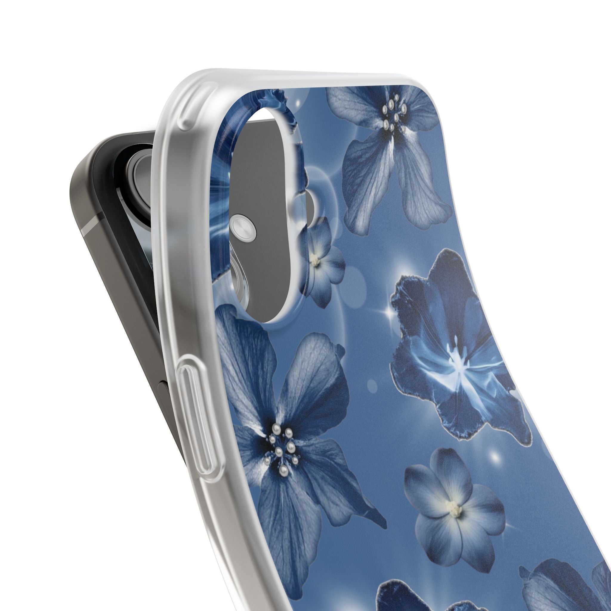 Blue Floral Phone Case — Soft Blue Blossoms Pattern for iPhone